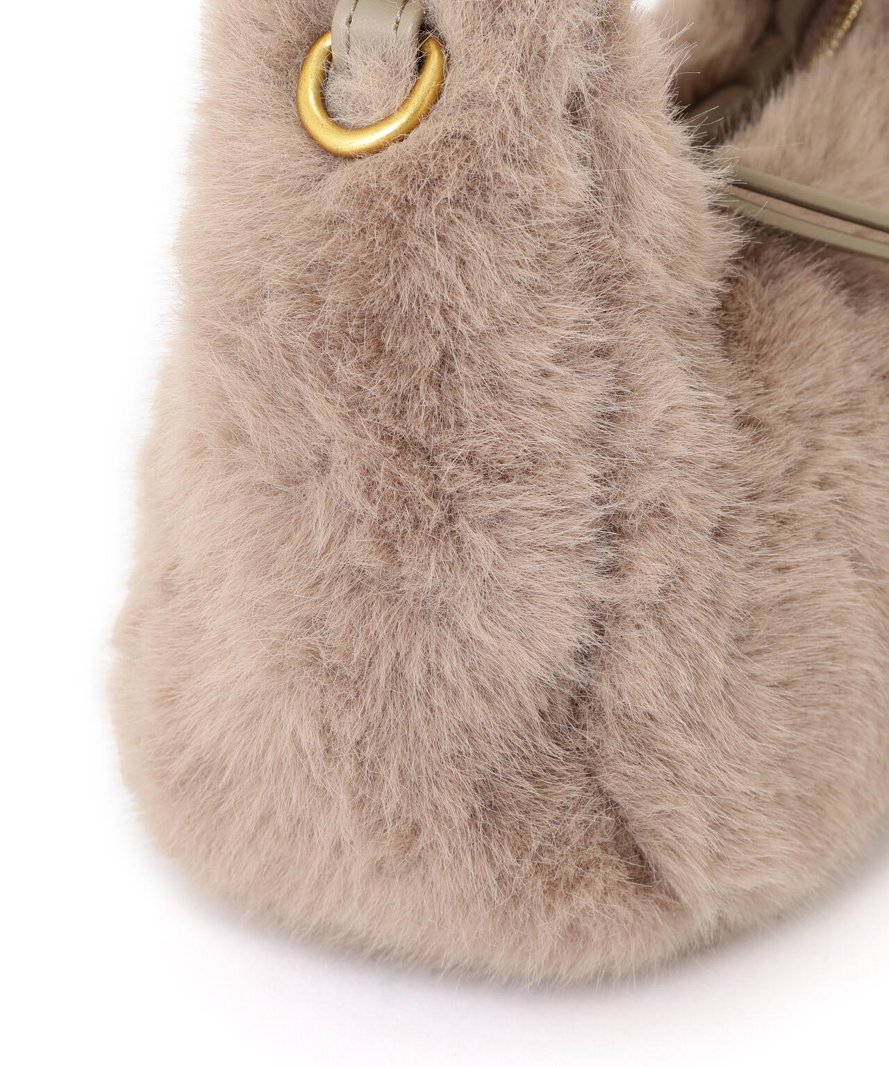 フェイクファーハンドルミニバッグ