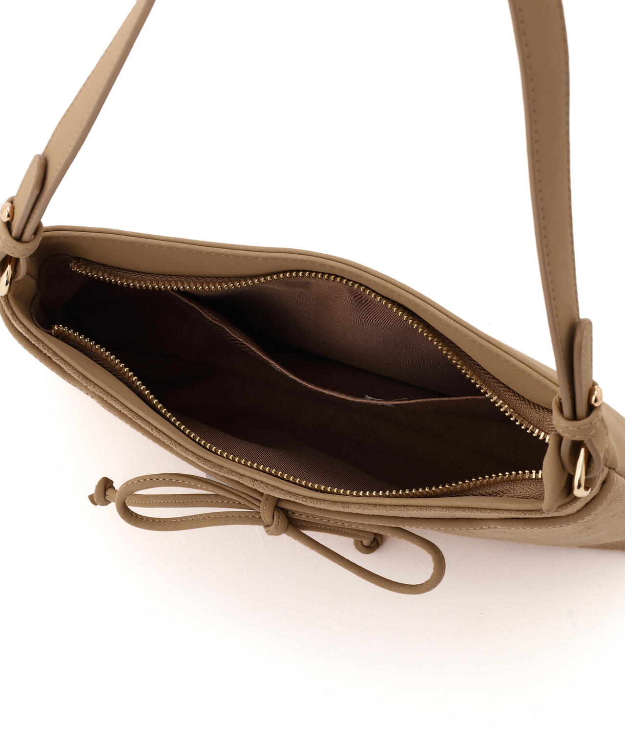 フェイクスエードリボンショルダーバッグ