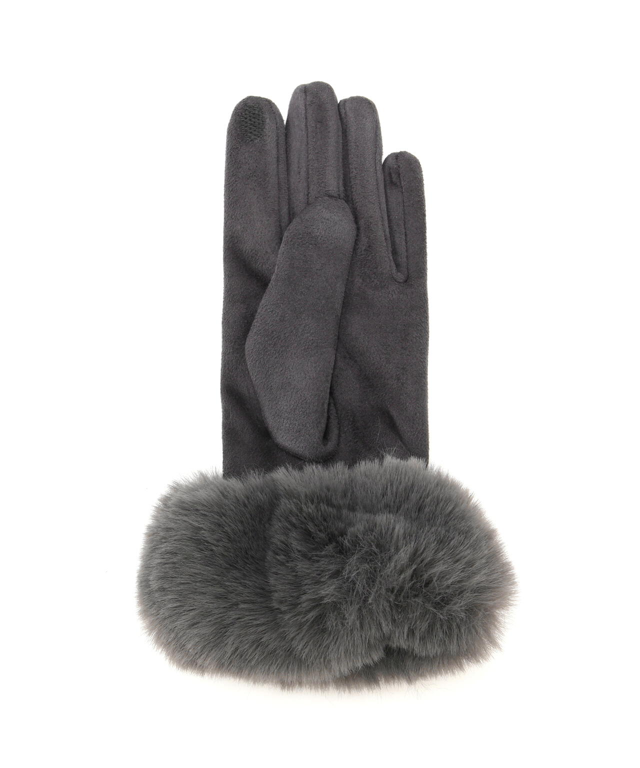 フェイクスエードファーグローブ