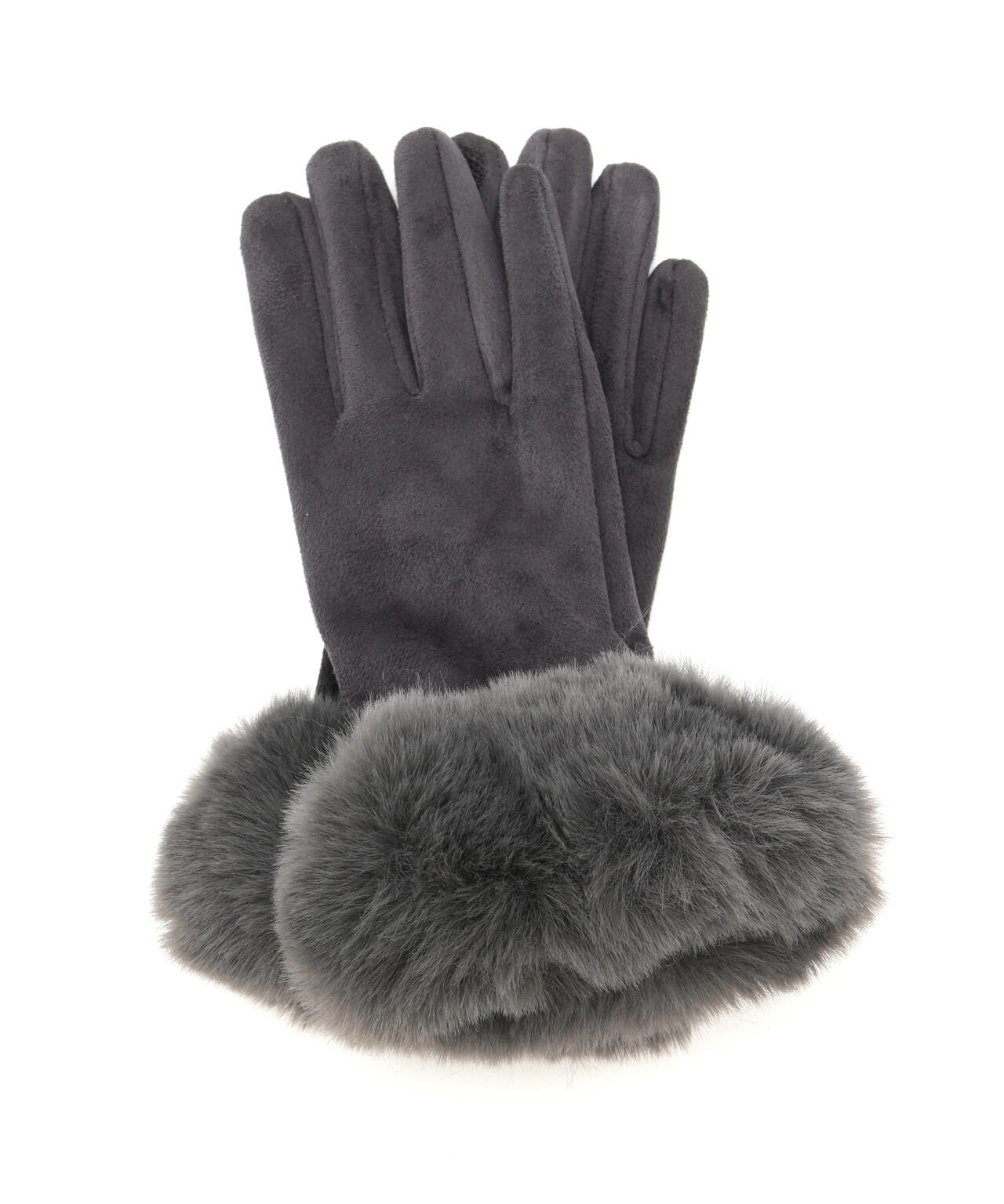 フェイクスエードファーグローブ