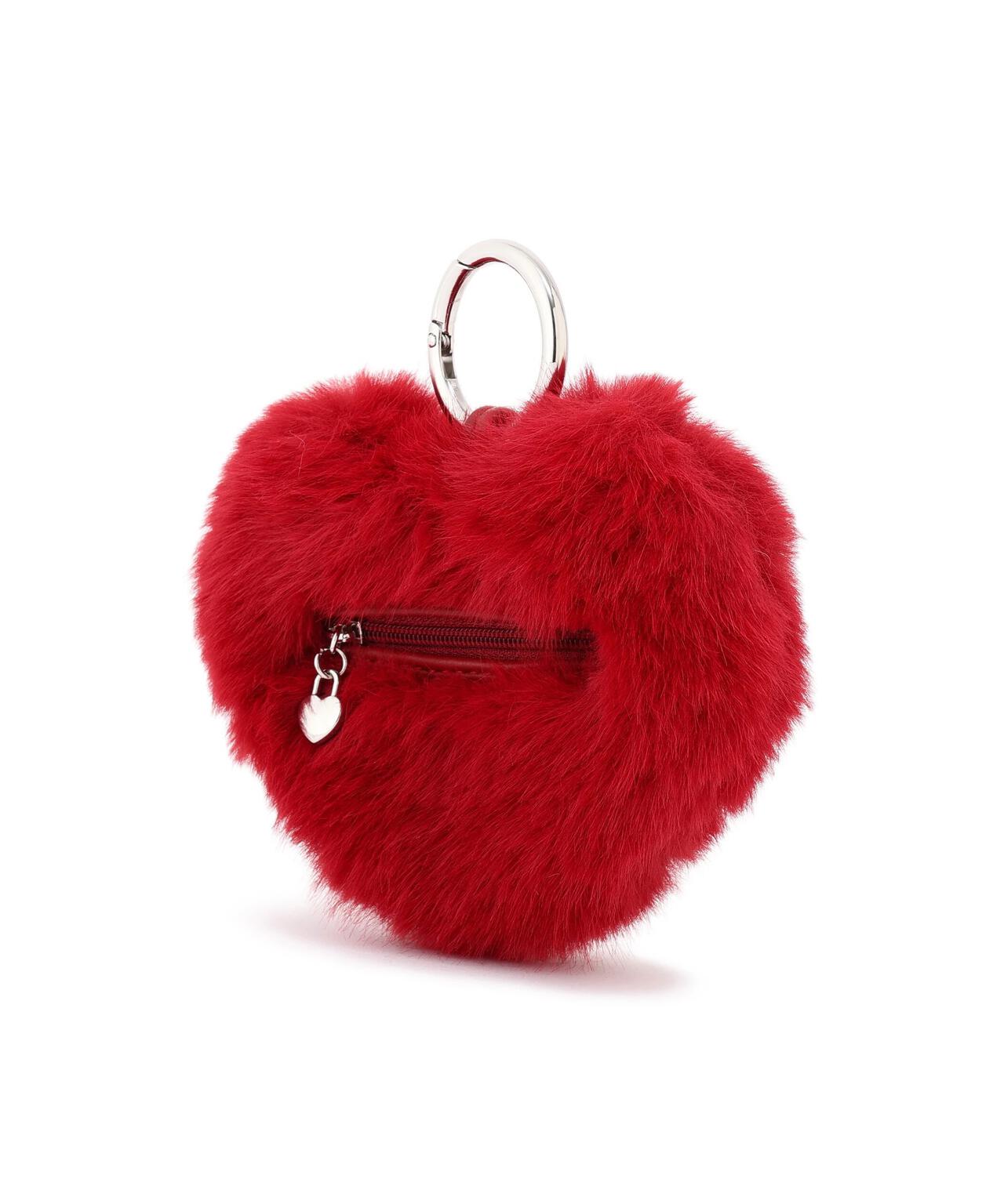 フェイクファーハートチャーム