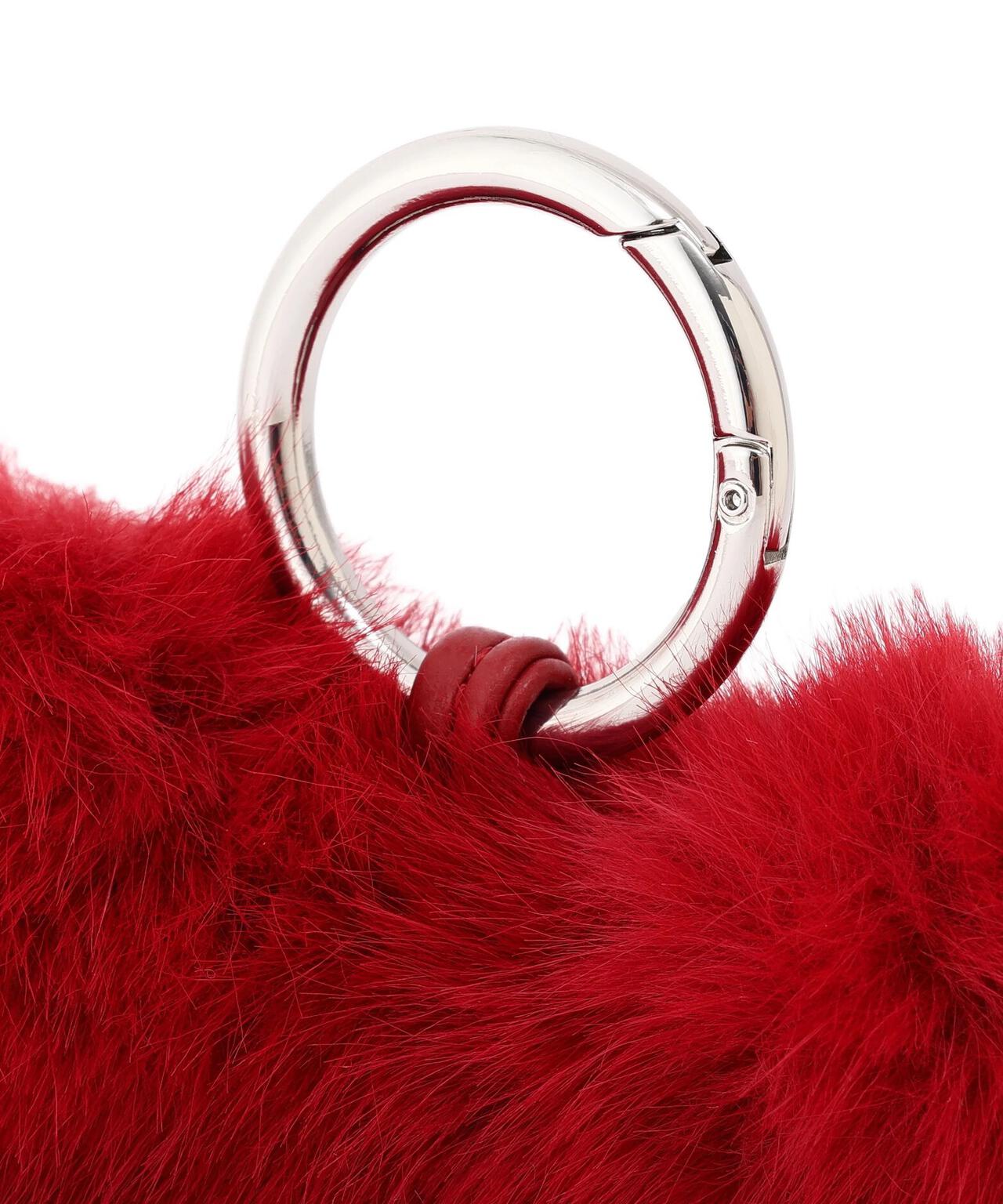 フェイクファーハートチャーム