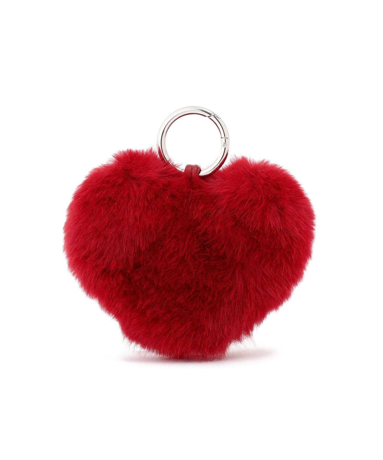 フェイクファーハートチャーム