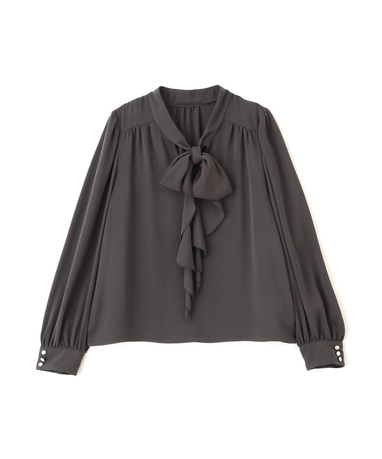 <ウォッシャブル>ラッフルリボンブラウス