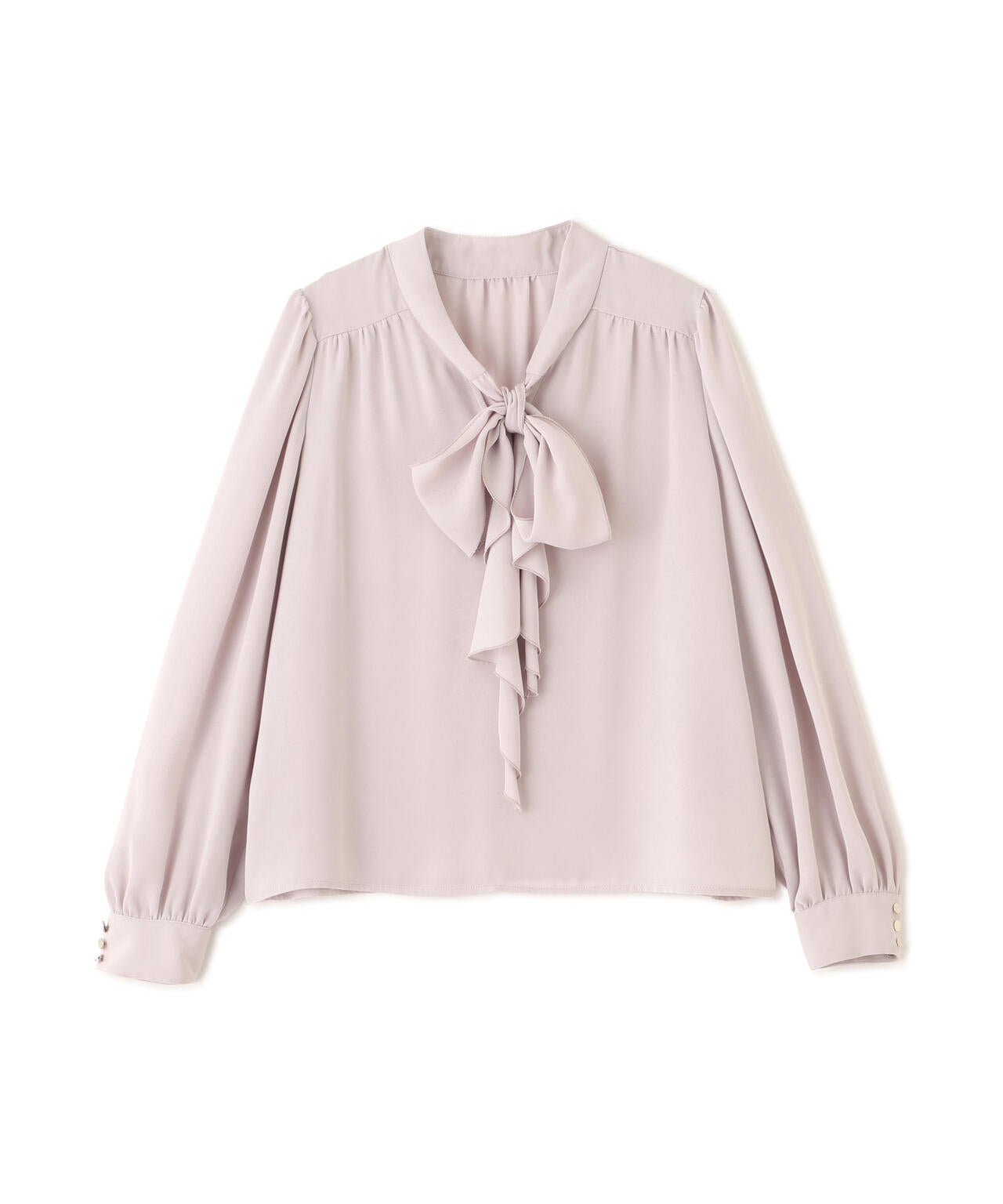<ウォッシャブル>ラッフルリボンブラウス