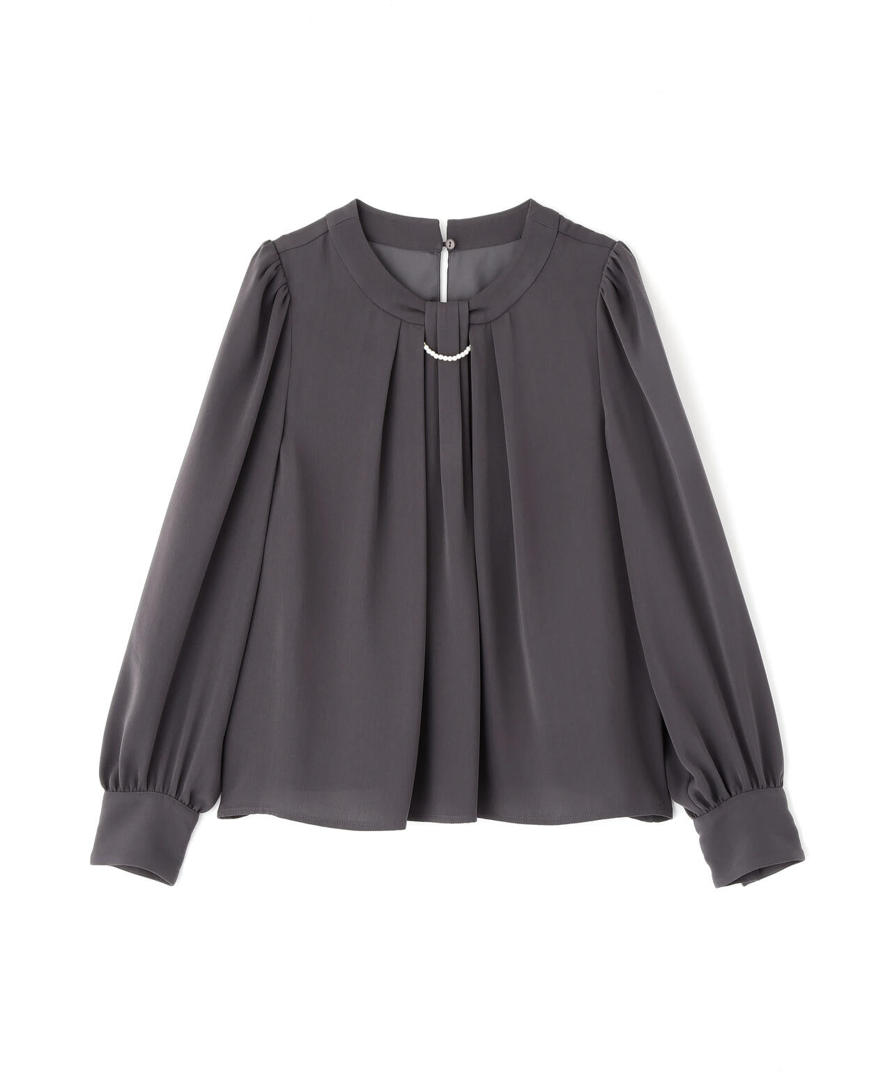 パール付きベーシックブラウス