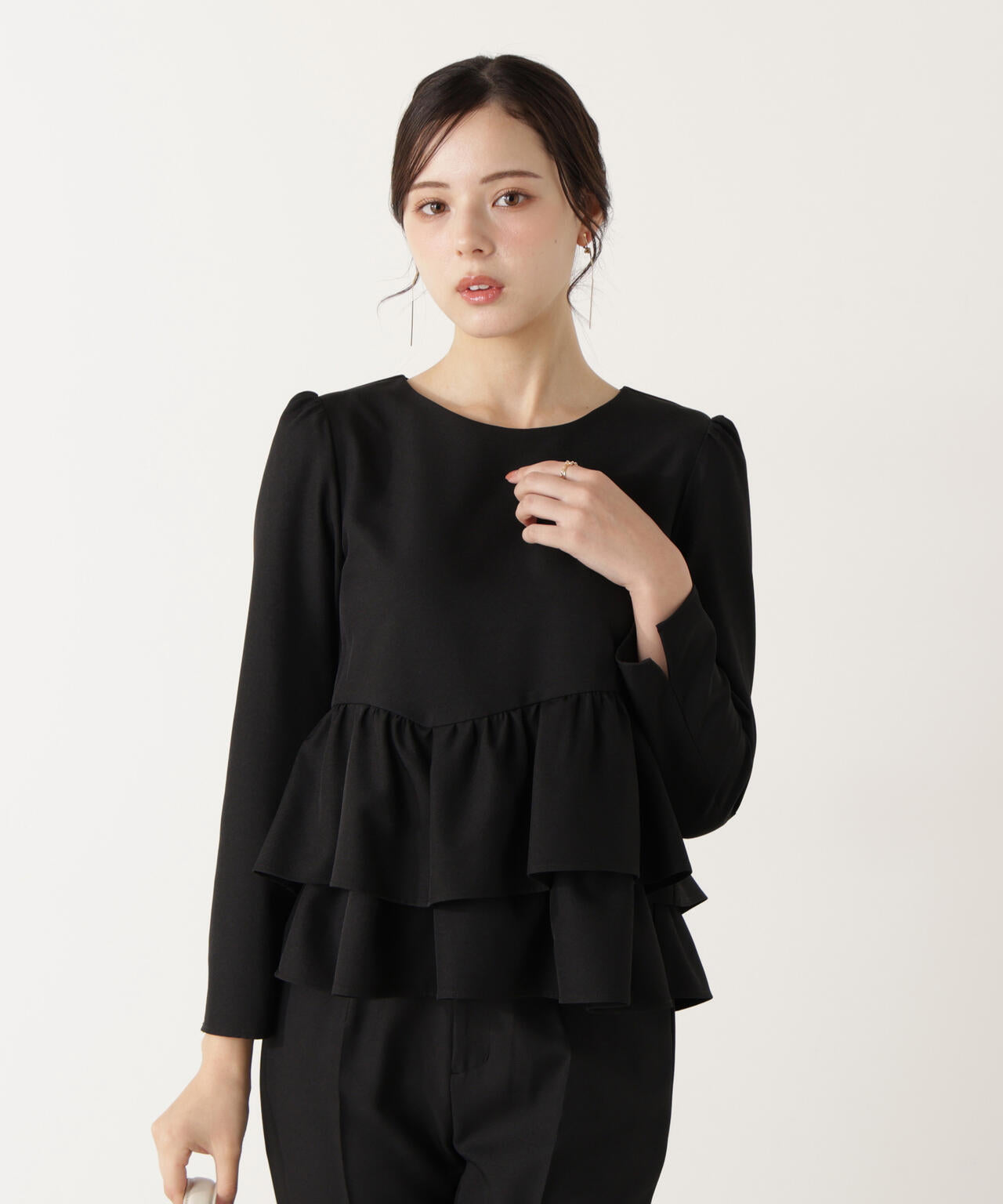 ランダムヘムペプラムブラウス