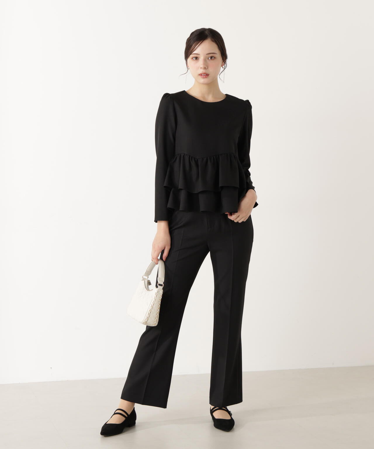 ランダムヘムペプラムブラウス