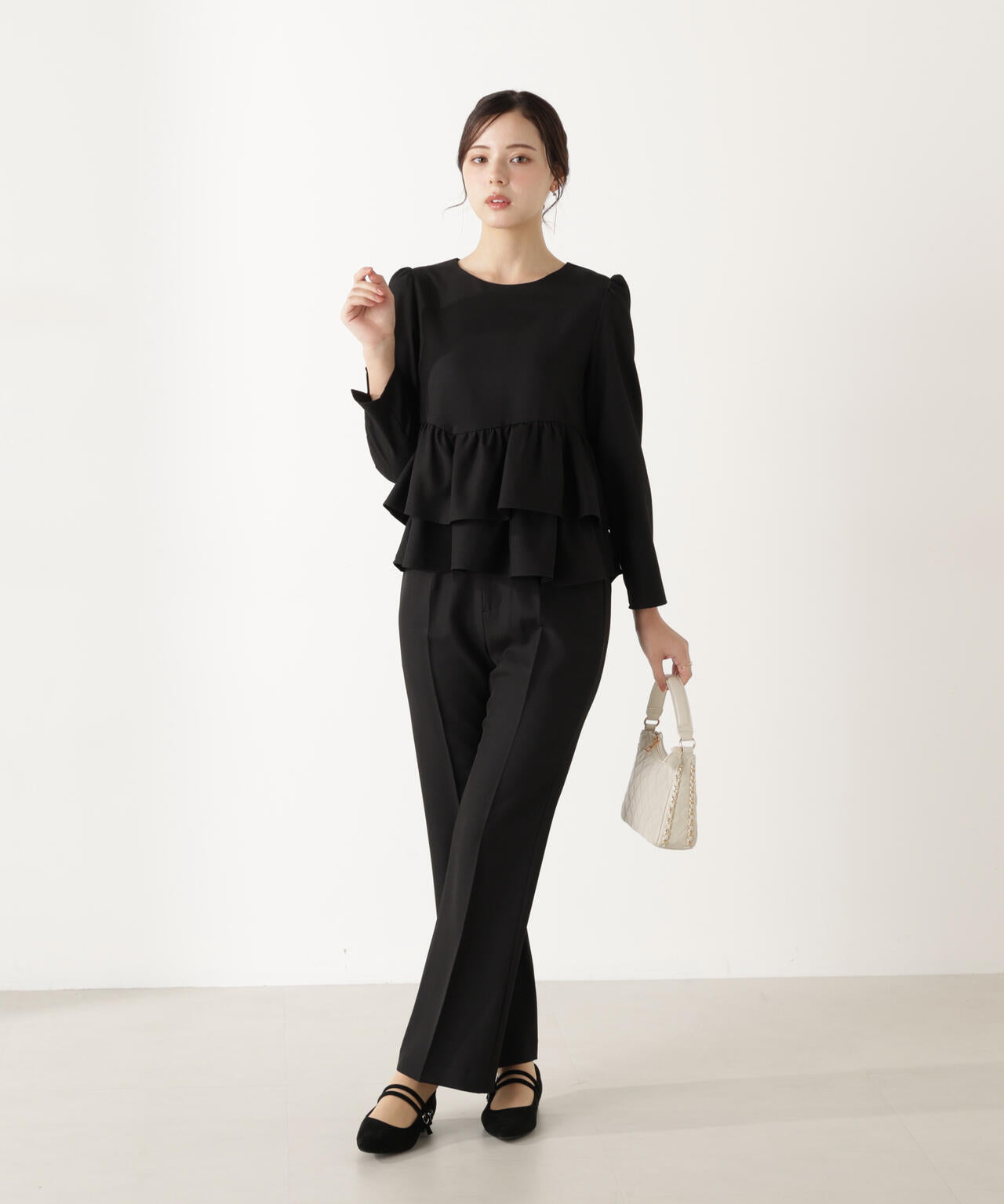 ランダムヘムペプラムブラウス