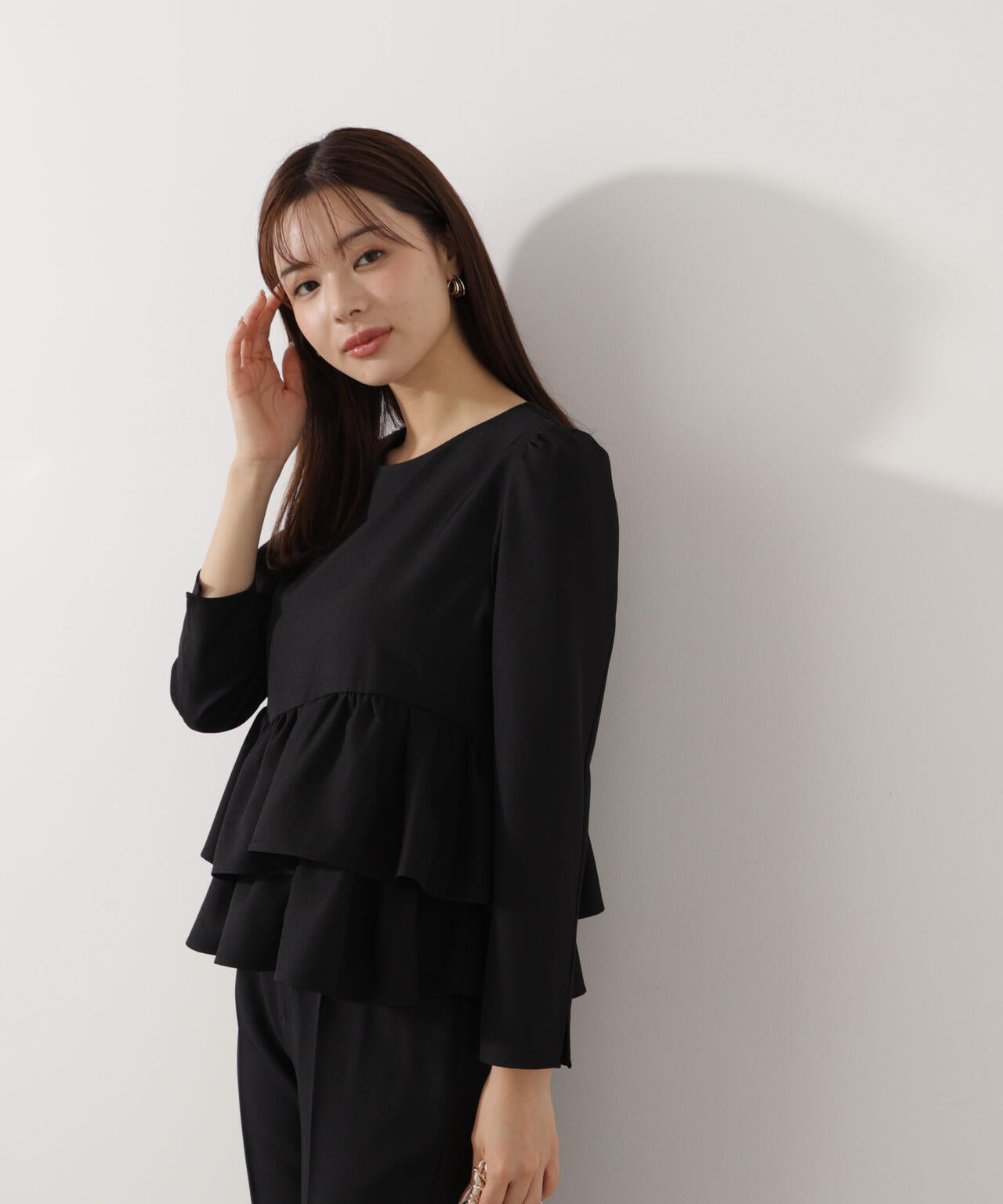 ランダムヘムペプラムブラウス