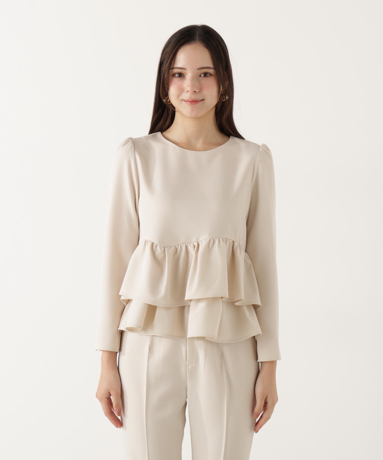 ランダムヘムペプラムブラウス