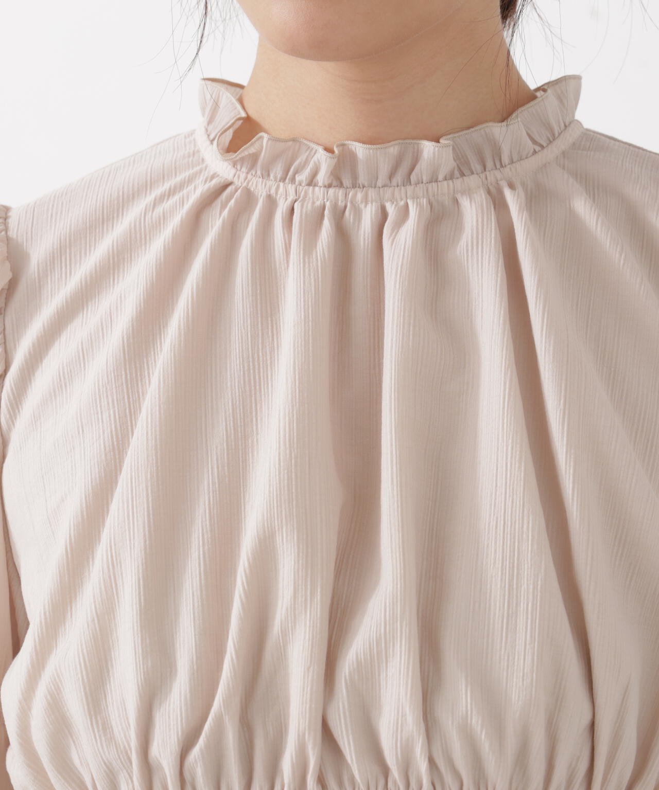 ウエストシャーリングブラウス