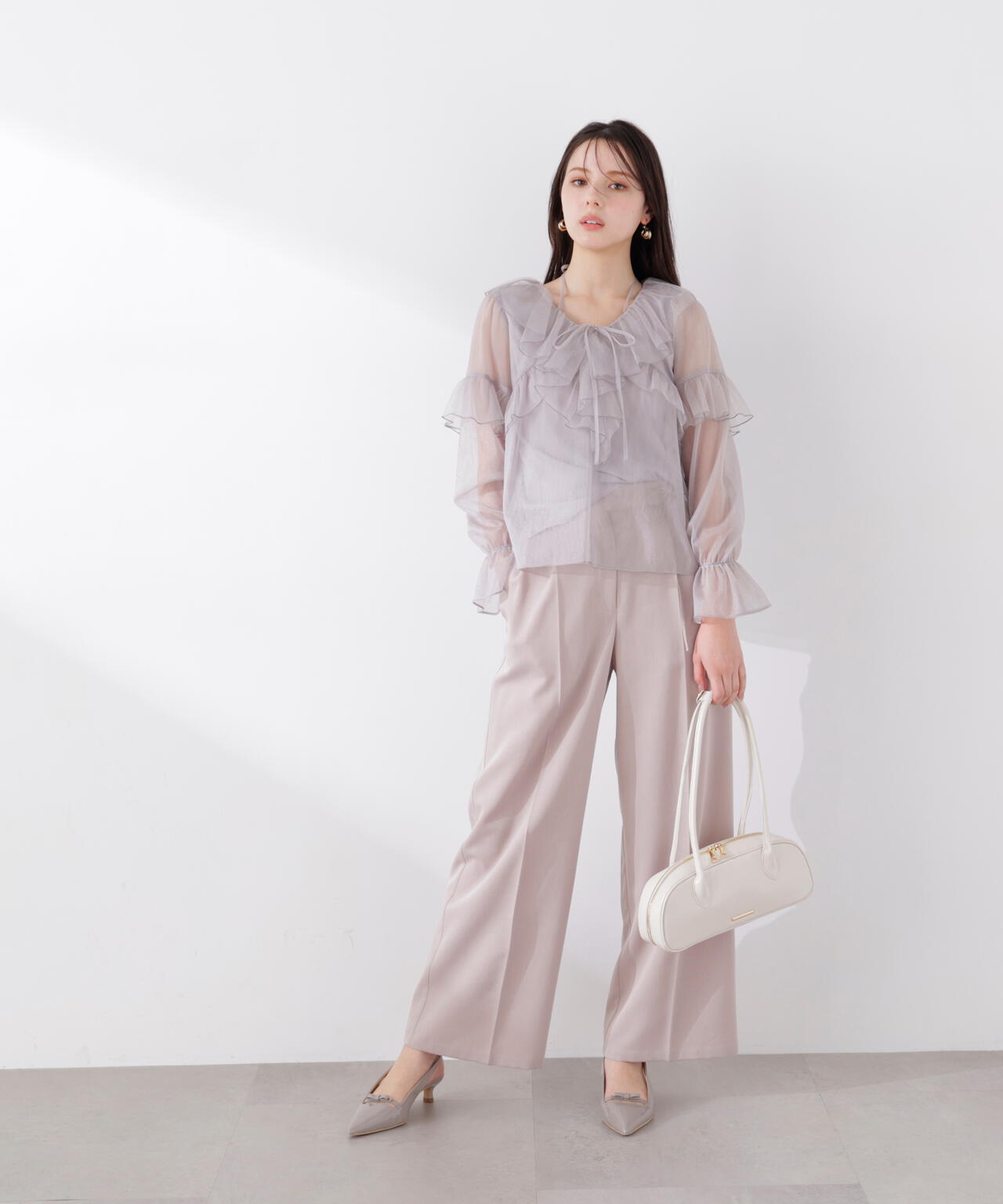 チュールラッフルブラウス【WEB・一部店舗限定】