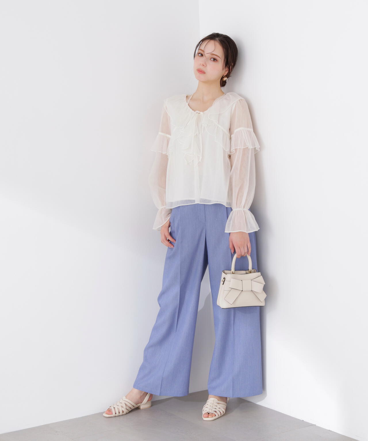 チュールラッフルブラウス【WEB・一部店舗限定】