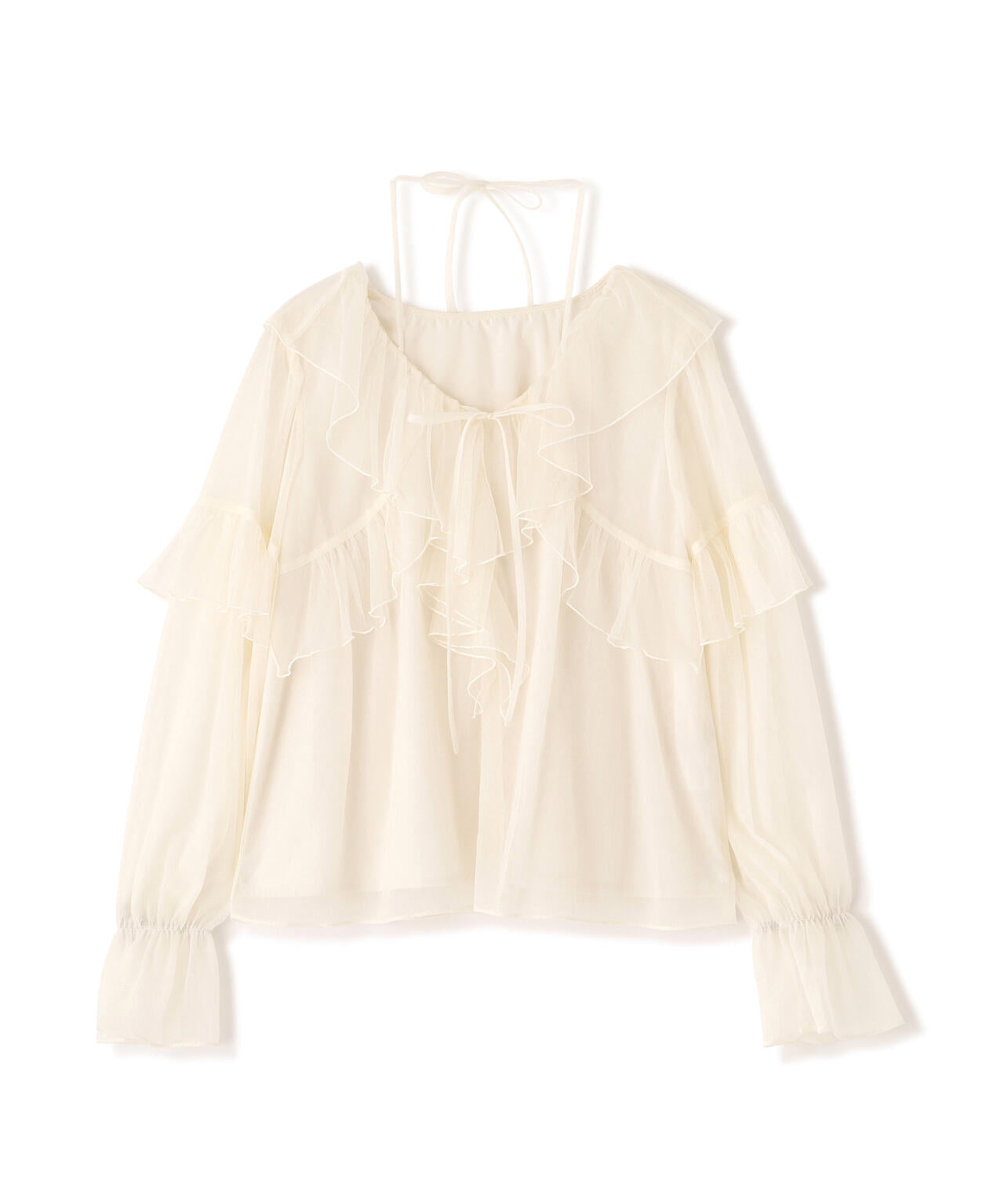 チュールラッフルブラウス【WEB・一部店舗限定】