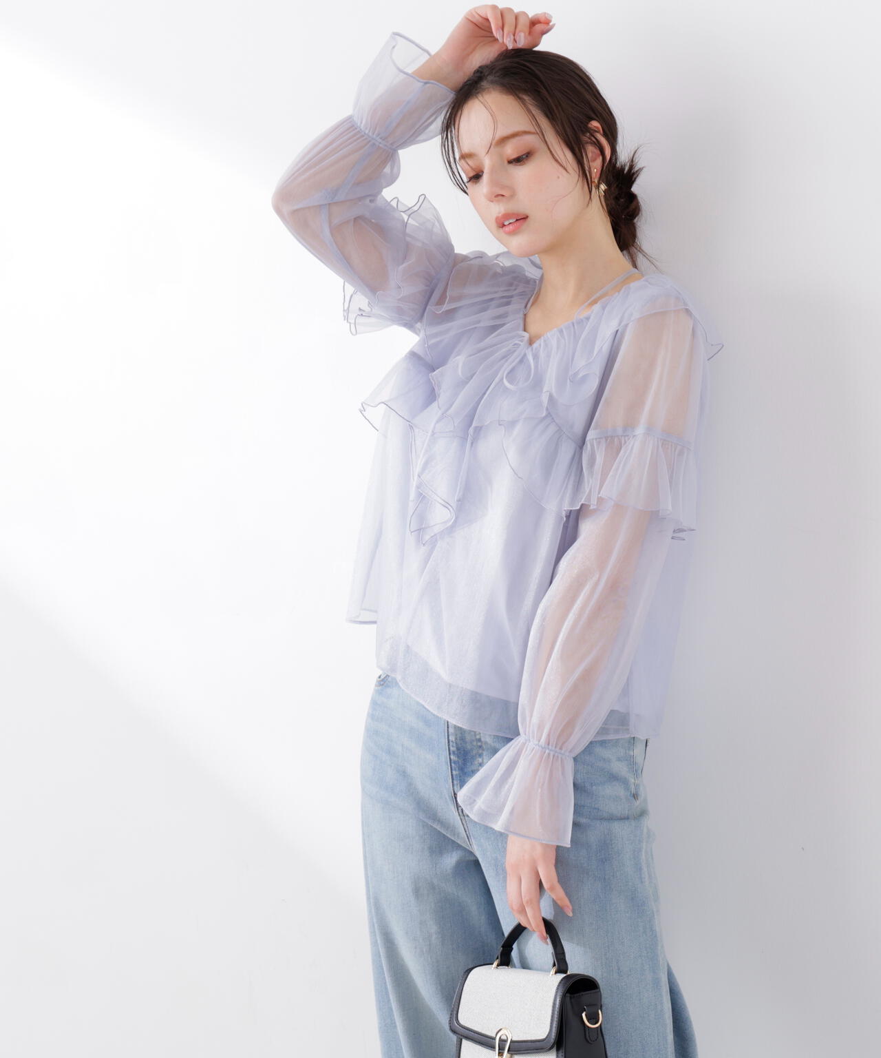 チュールラッフルブラウス【WEB・一部店舗限定】