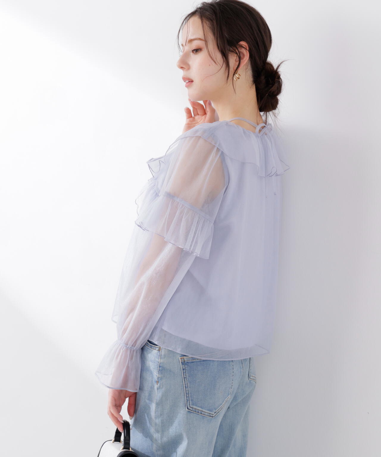 チュールラッフルブラウス【WEB・一部店舗限定】