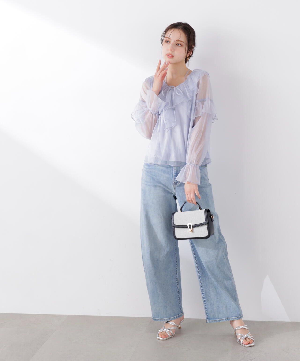 チュールラッフルブラウス【WEB・一部店舗限定】