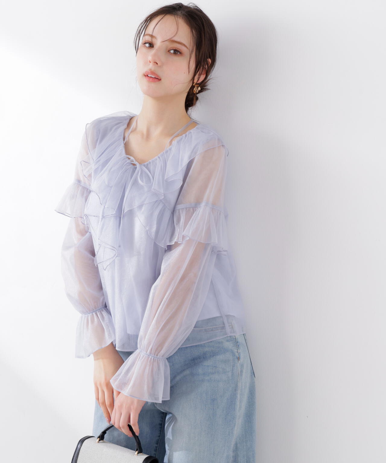 チュールラッフルブラウス【WEB・一部店舗限定】