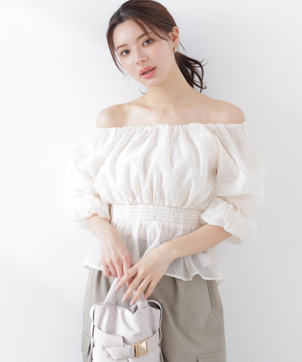 2wayオフショルフィッシュテールブラウス