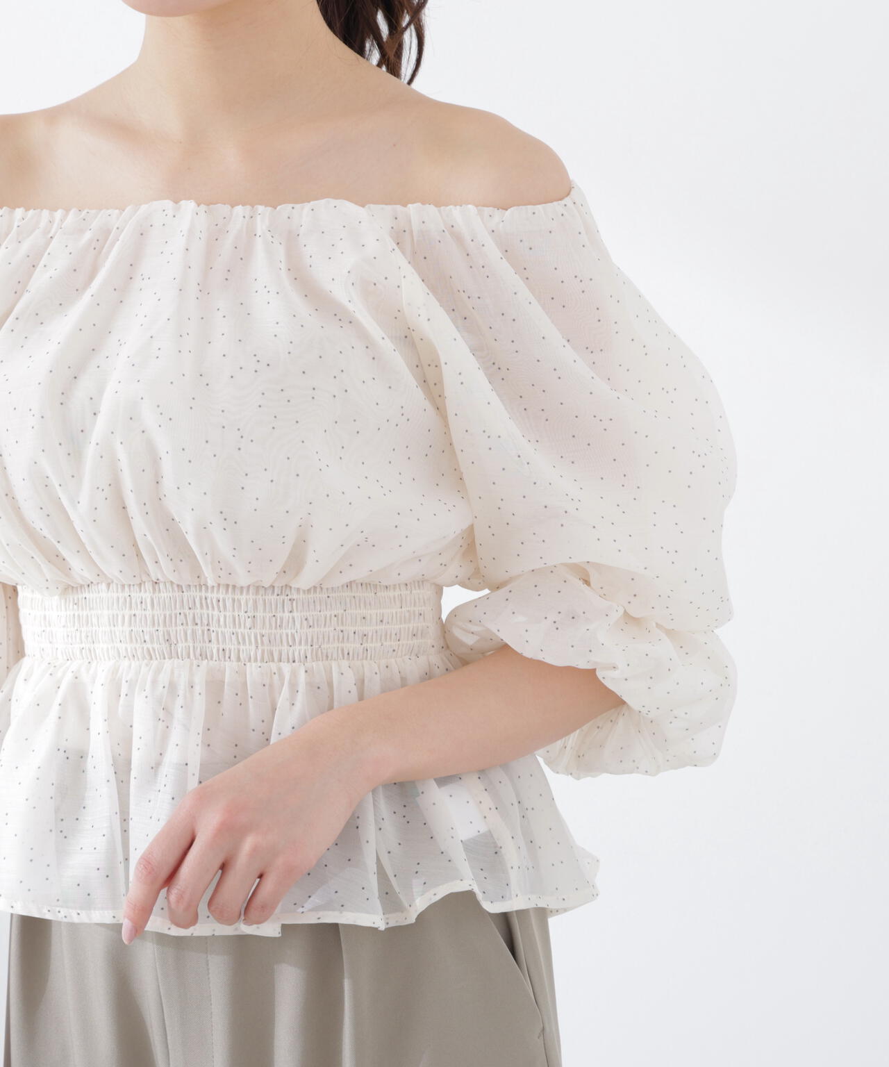 2wayオフショルフィッシュテールブラウス