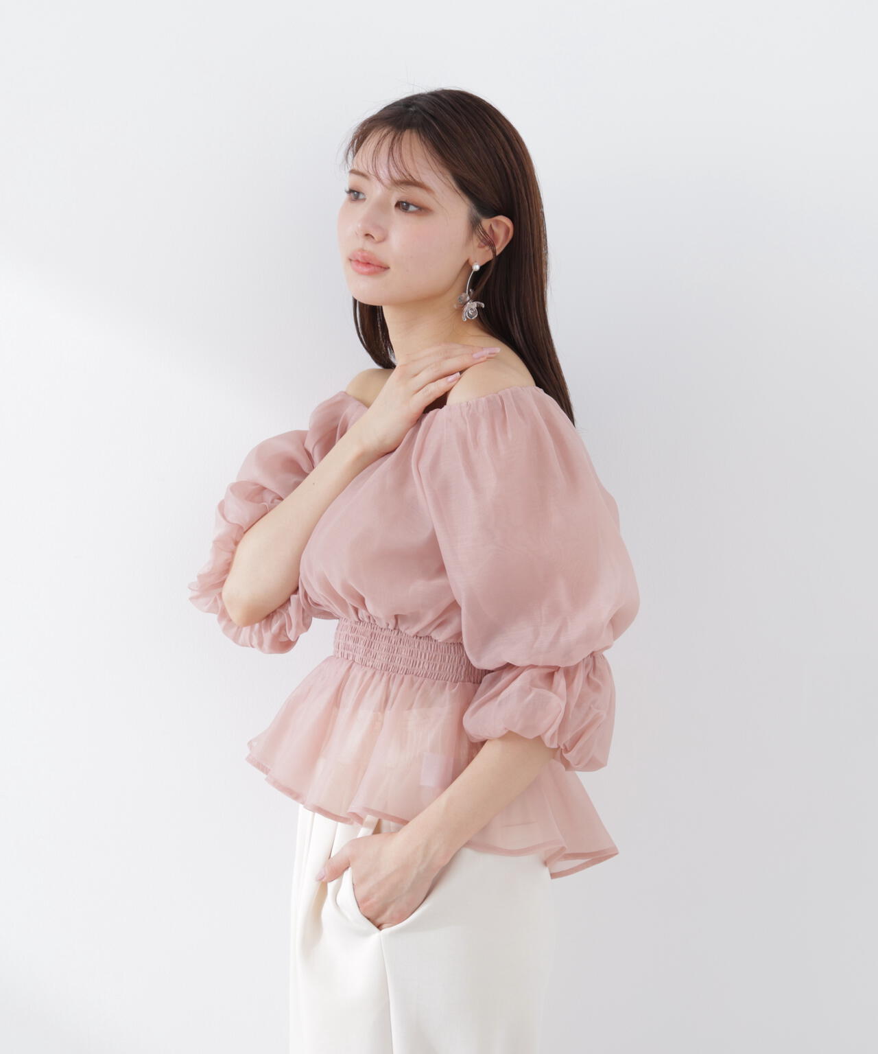 2wayオフショルフィッシュテールブラウス