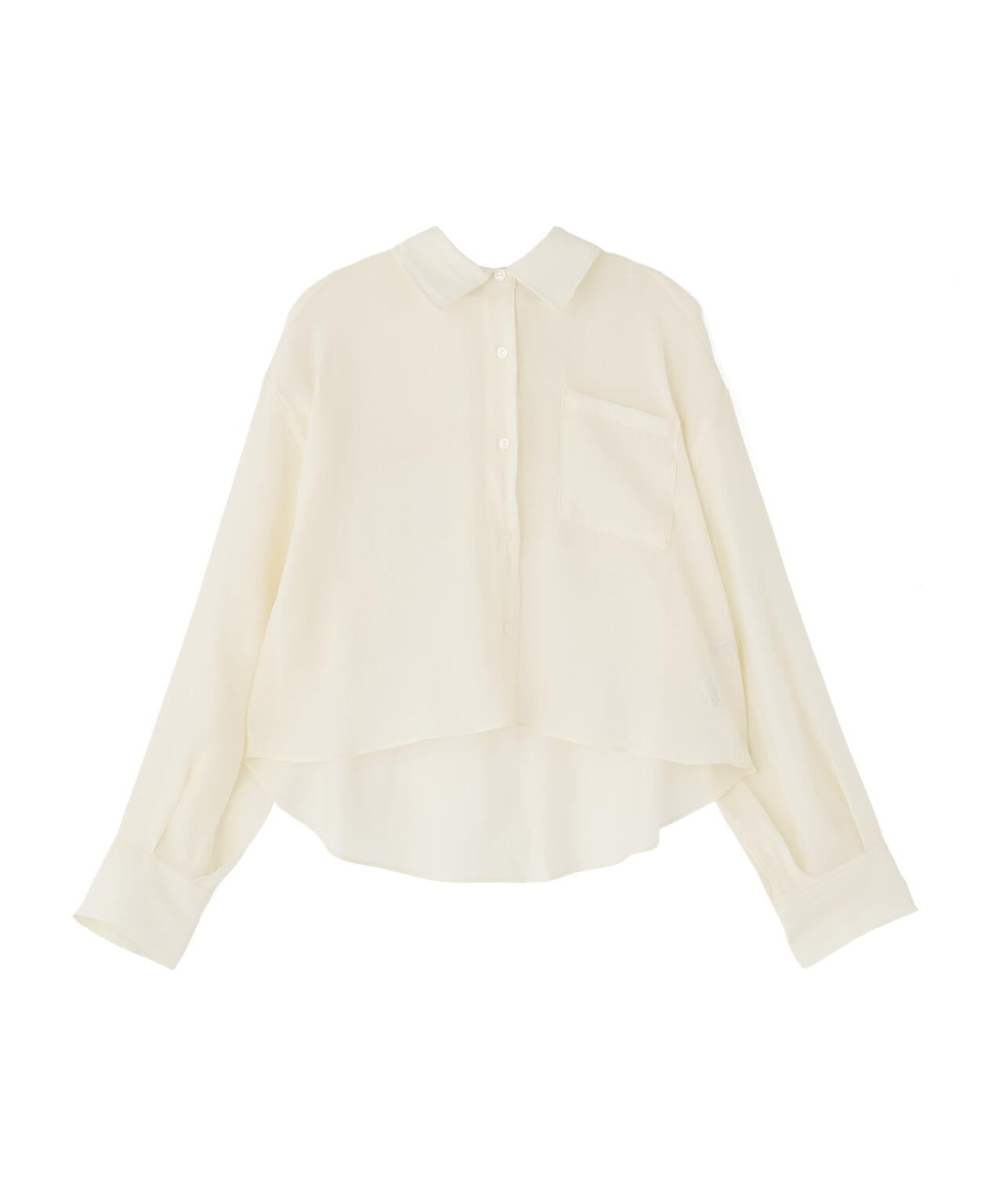 【6/5~6/7 オンライン限定2buy10%OFF対象】<青島心さん着用>短丈シアーシャツ