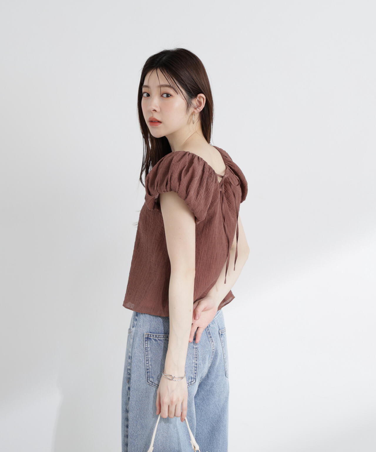 <中川紅葉さん着用>バルーンスリーブブラウス