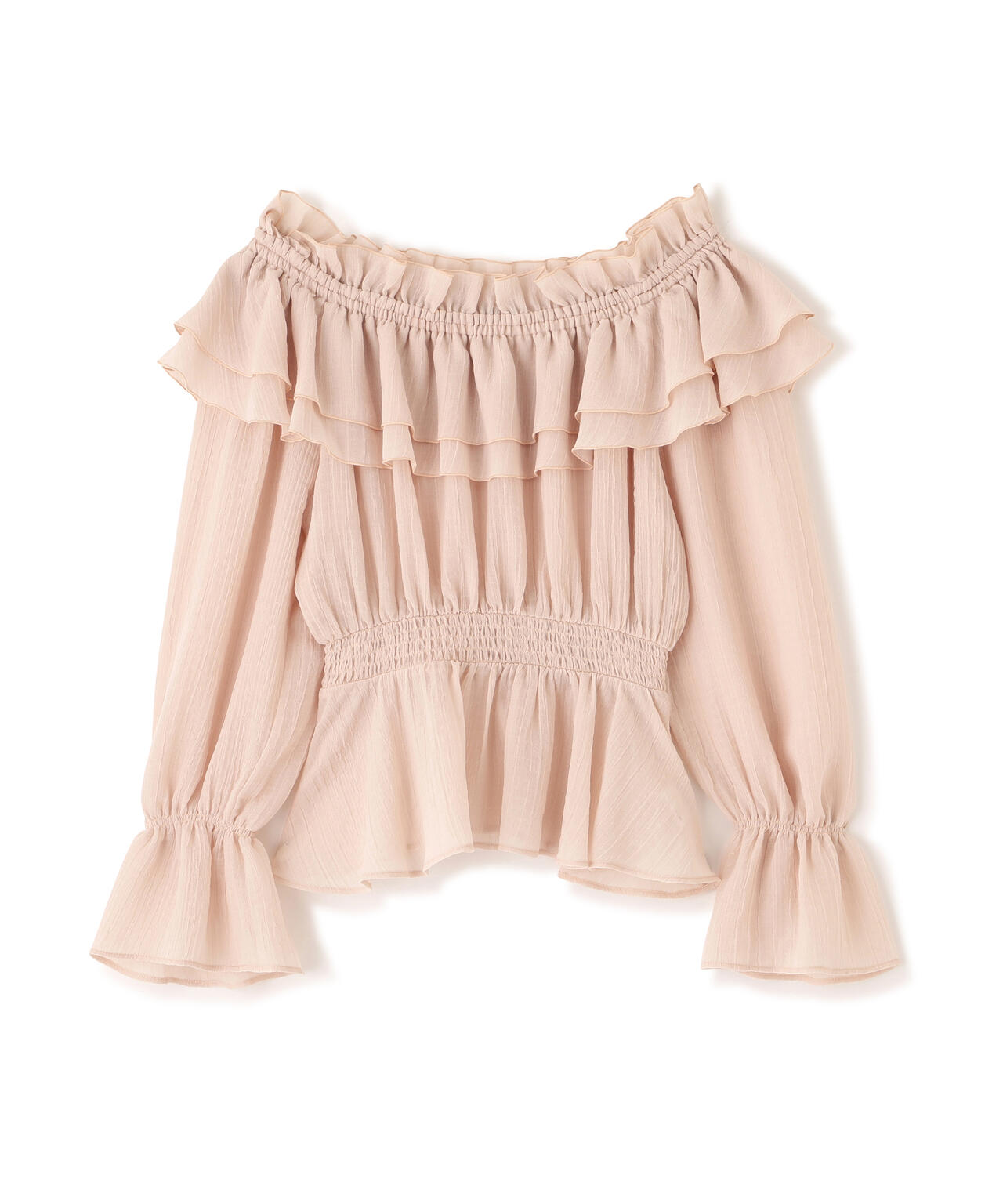 <ウォッシャブル>《EDIT COLOGNE》オフショルシアーシャーリングブラウス【WEB・一部店舗限定】