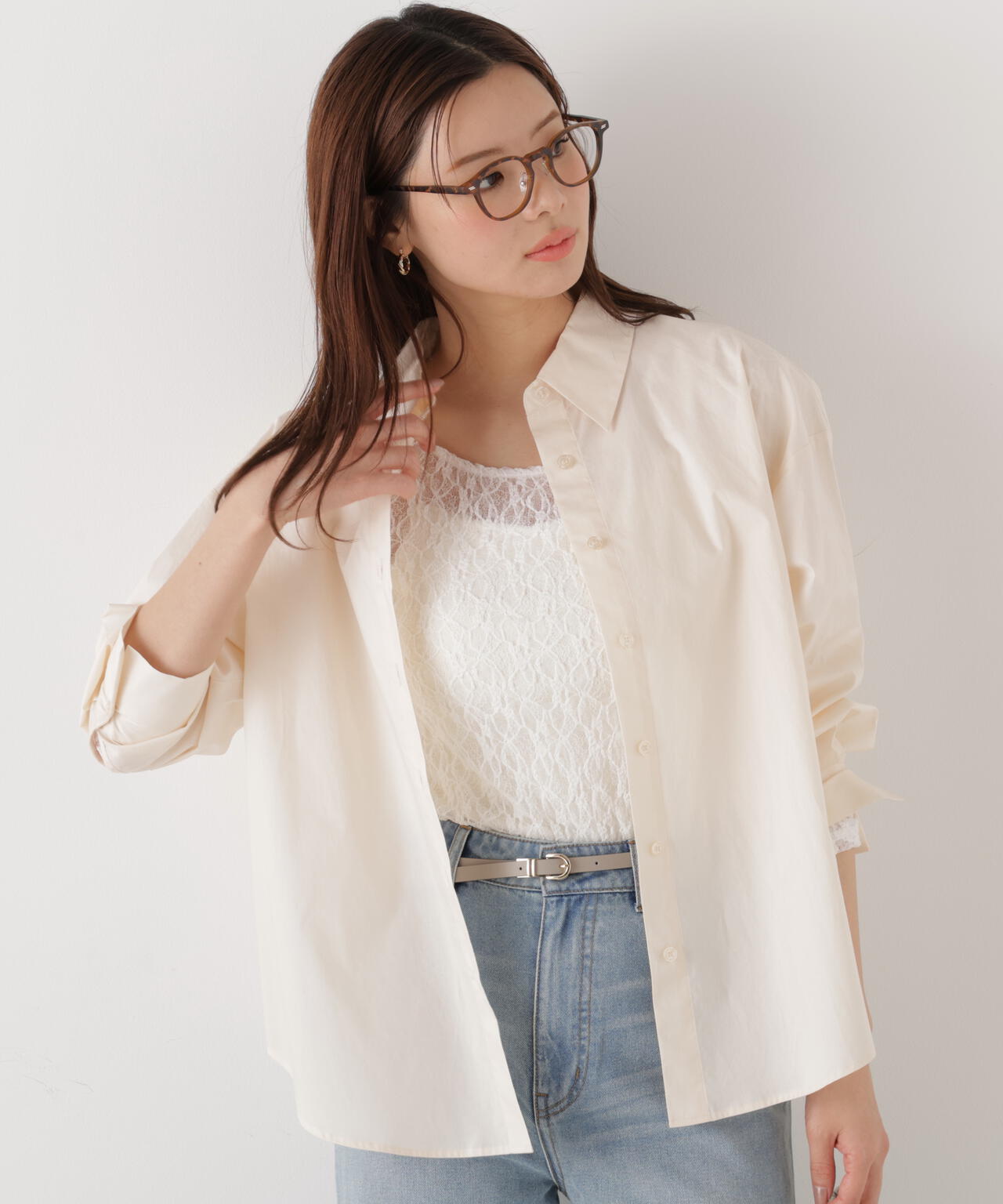 <ウォッシャブル>〈a/mie〉オーバーシャツ