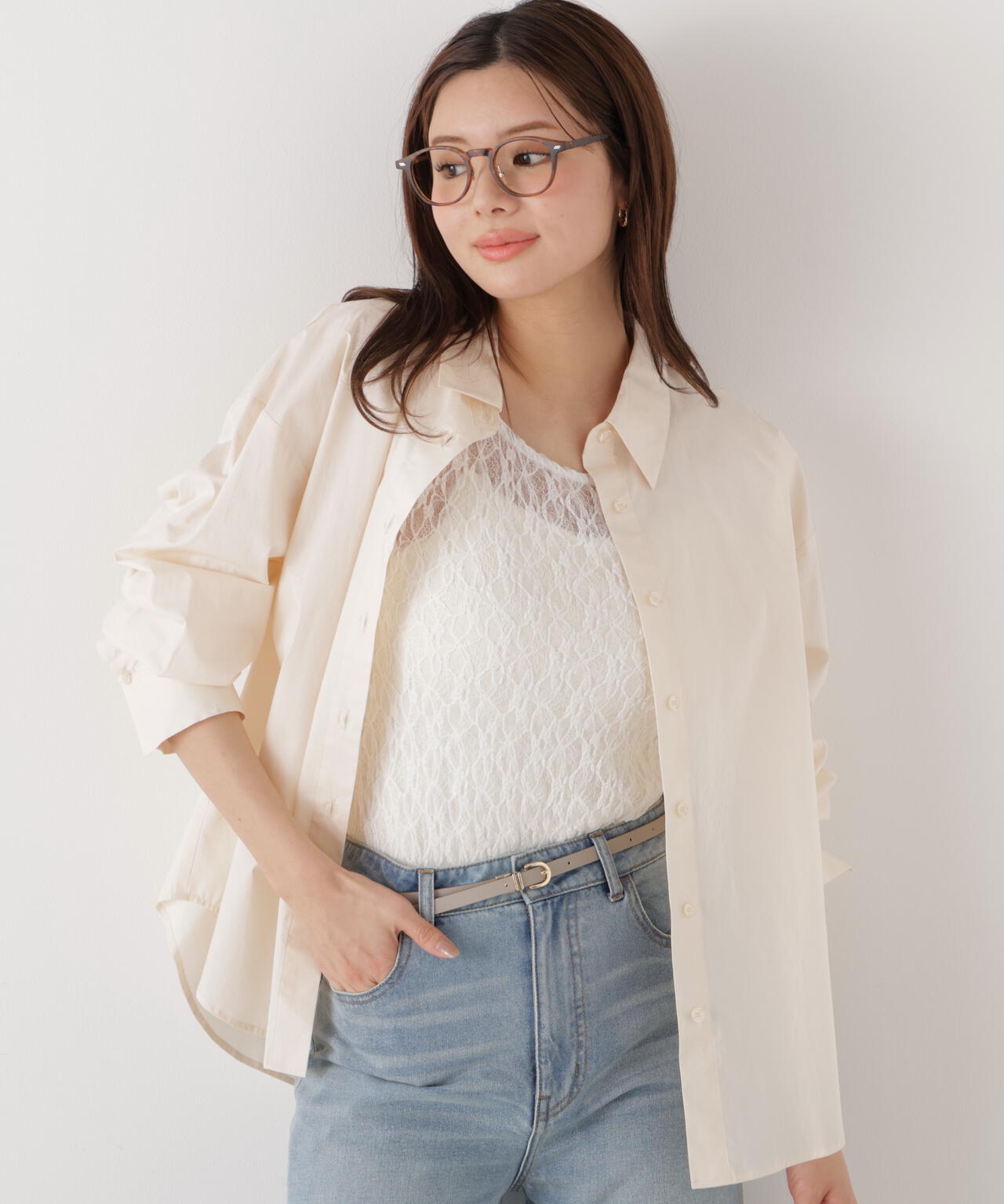 <ウォッシャブル>〈a/mie〉オーバーシャツ