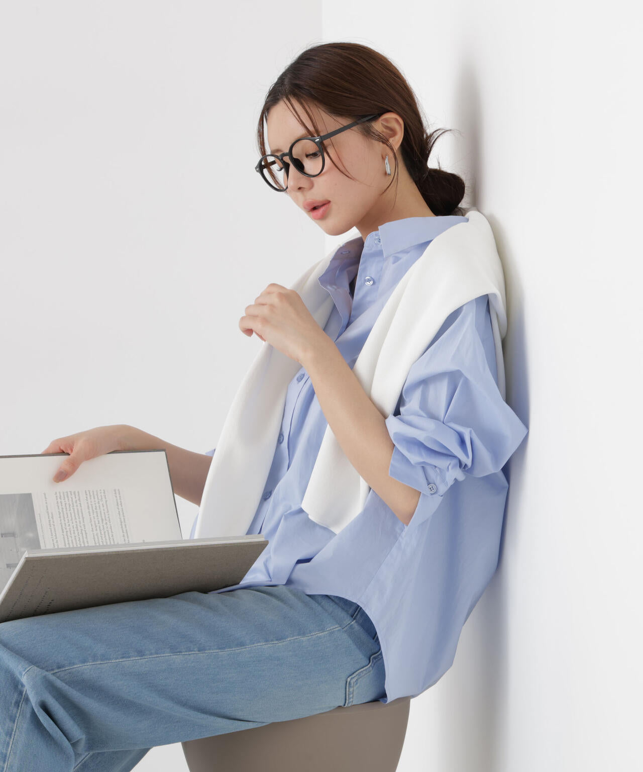 <ウォッシャブル>〈a/mie〉オーバーシャツ