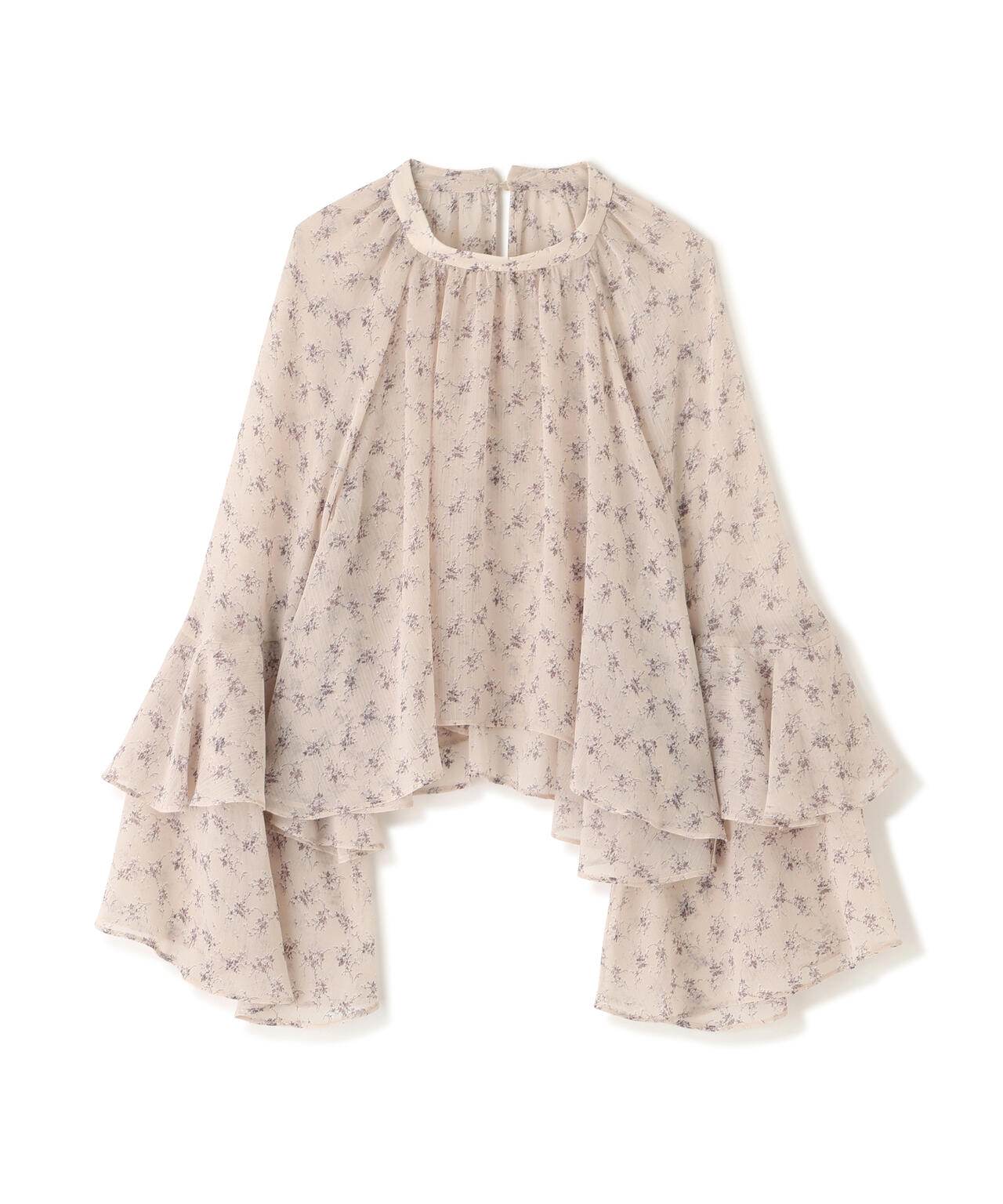 <ウォッシャブル>〈a/mie〉ジョーゼットボリュームブラウス