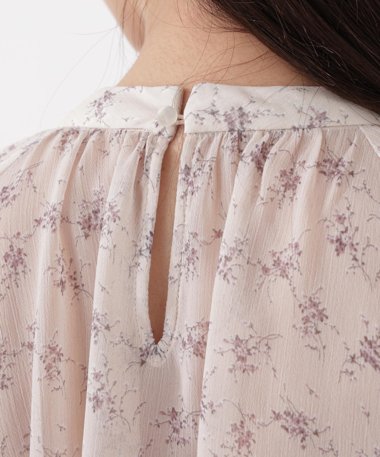 <ウォッシャブル>〈a/mie〉ジョーゼットボリュームブラウス