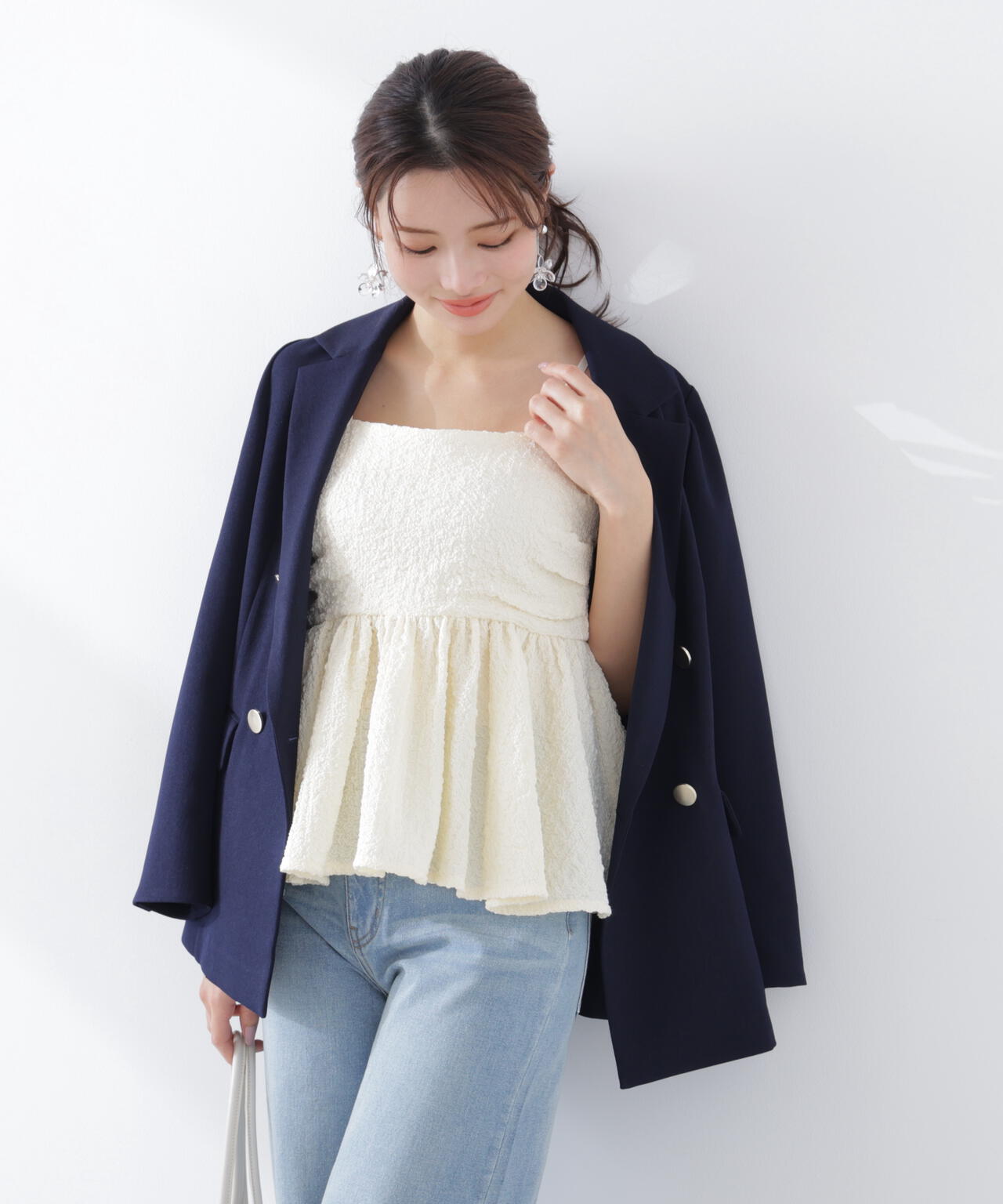 〈a/mie〉膨れジャガードビスチェ