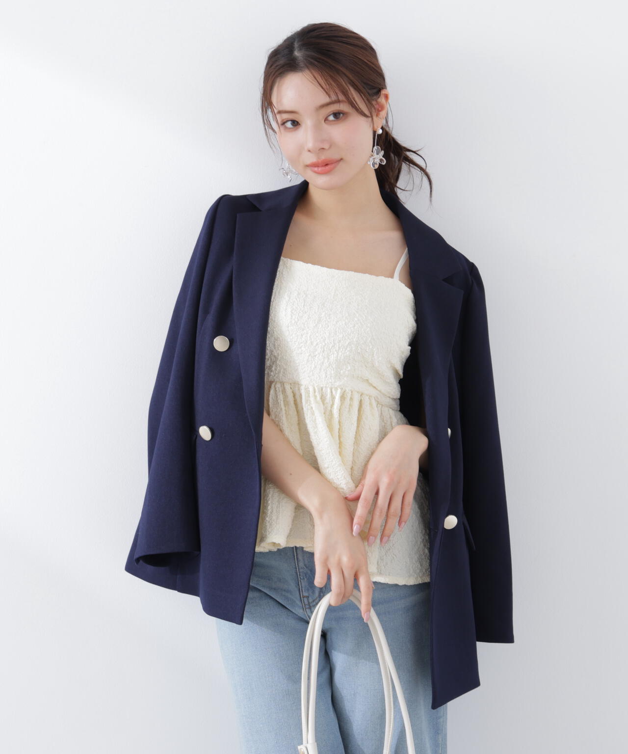 〈a/mie〉膨れジャガードビスチェ