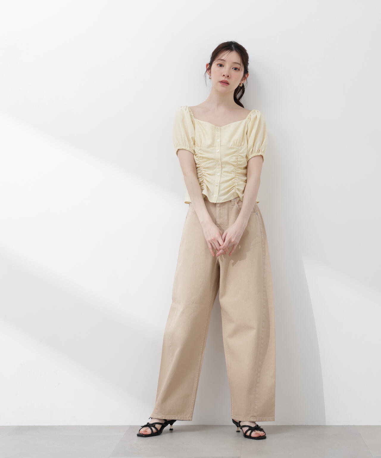 <加藤栞さん着用>〈a/mie〉パフスリーブドロストブラウス