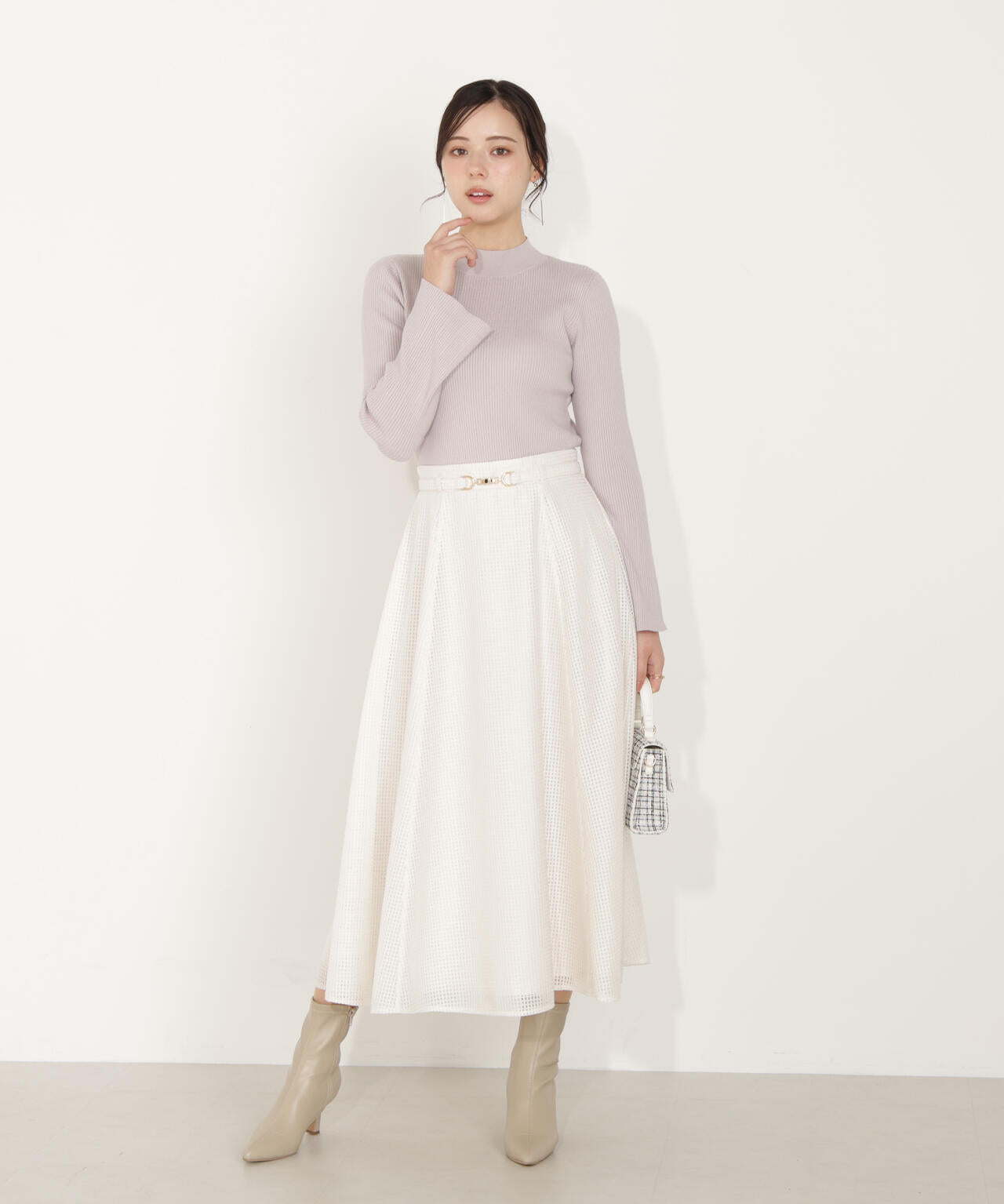 ビット付きシアーメッシュスカート