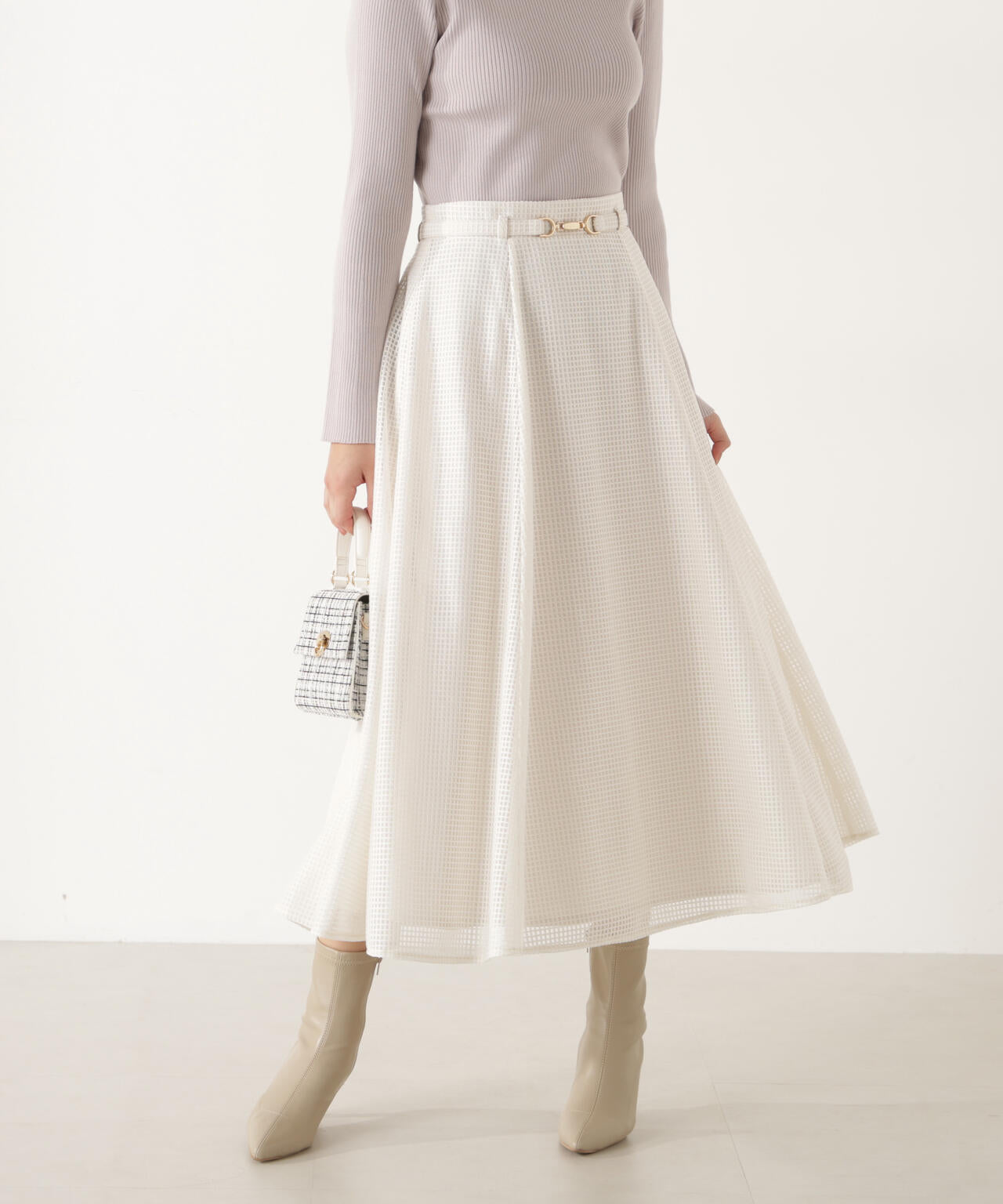 ビット付きシアーメッシュスカート