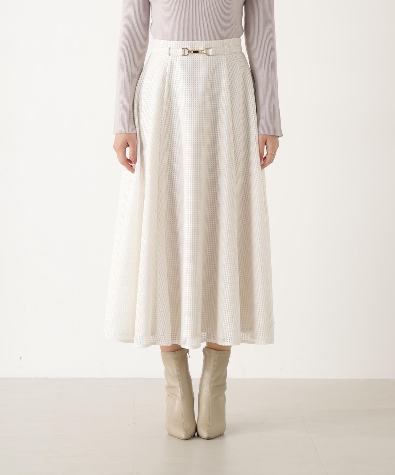 ビット付きシアーメッシュスカート