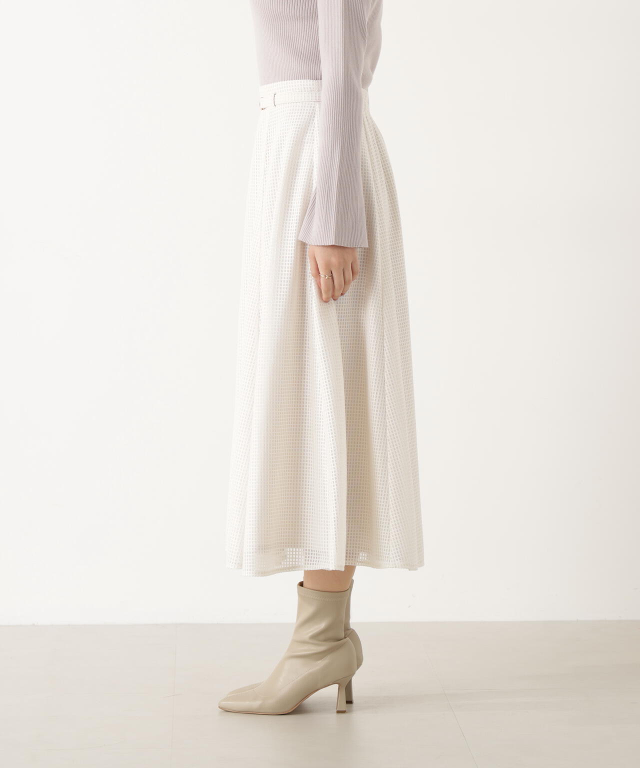 ビット付きシアーメッシュスカート