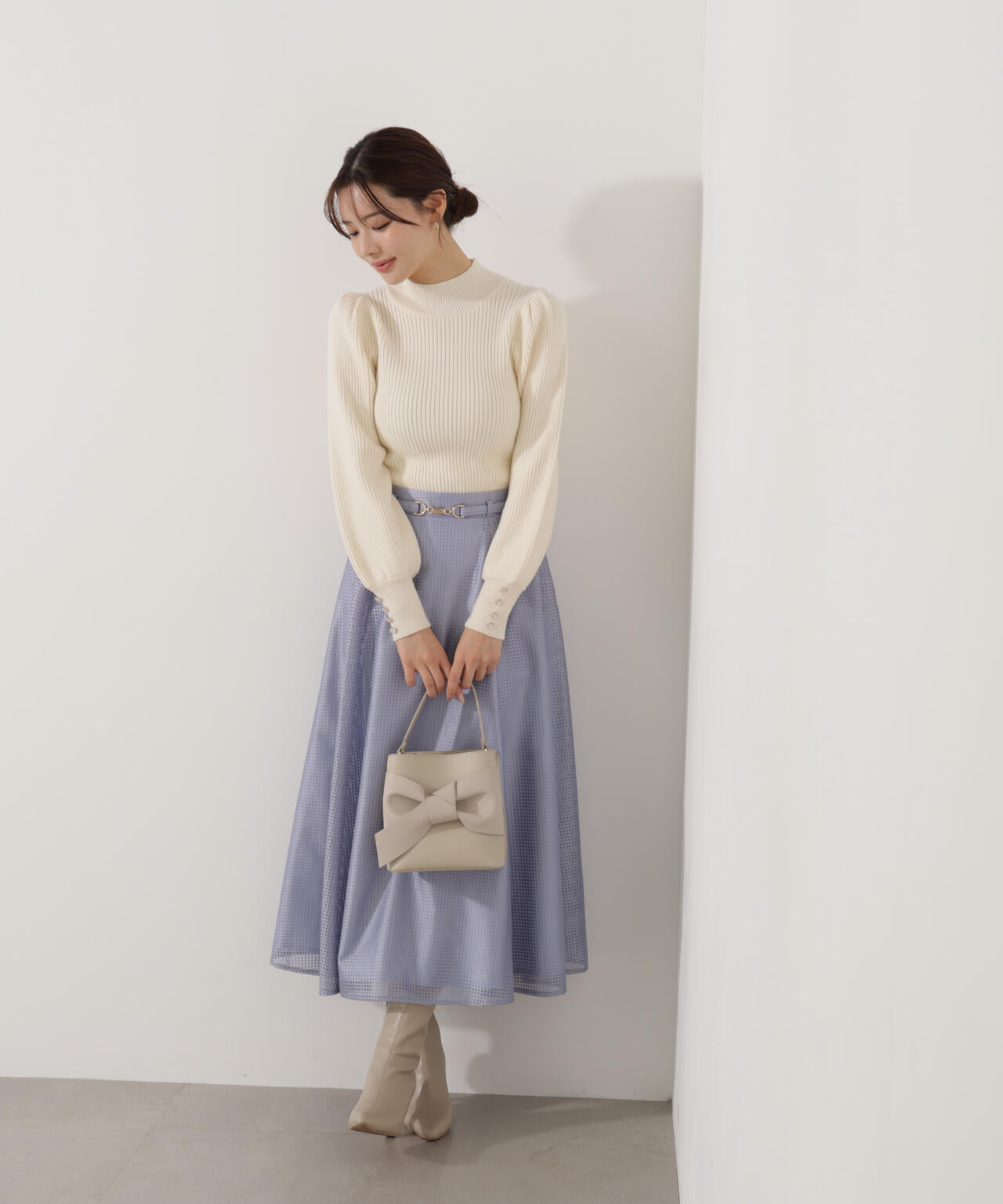 ビット付きシアーメッシュスカート