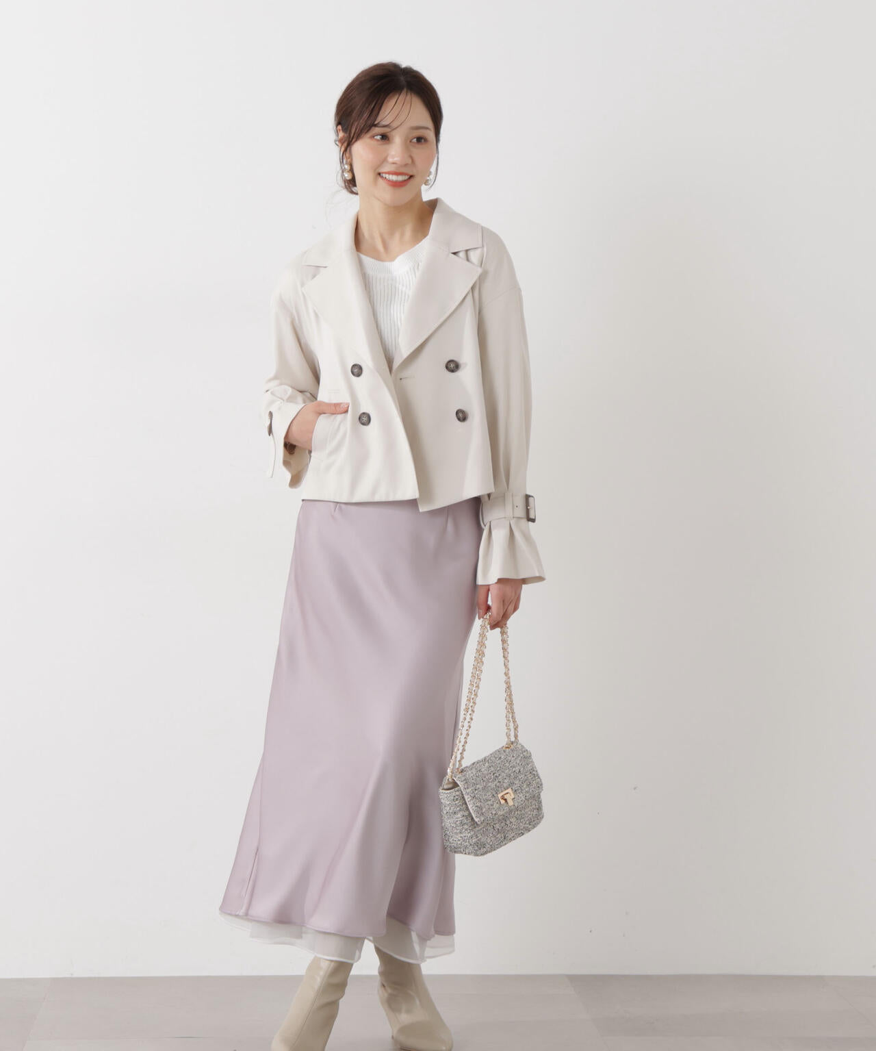 ナローサテンスカート