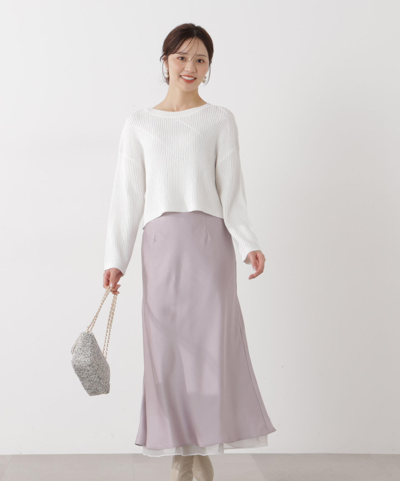 ナローサテンスカート