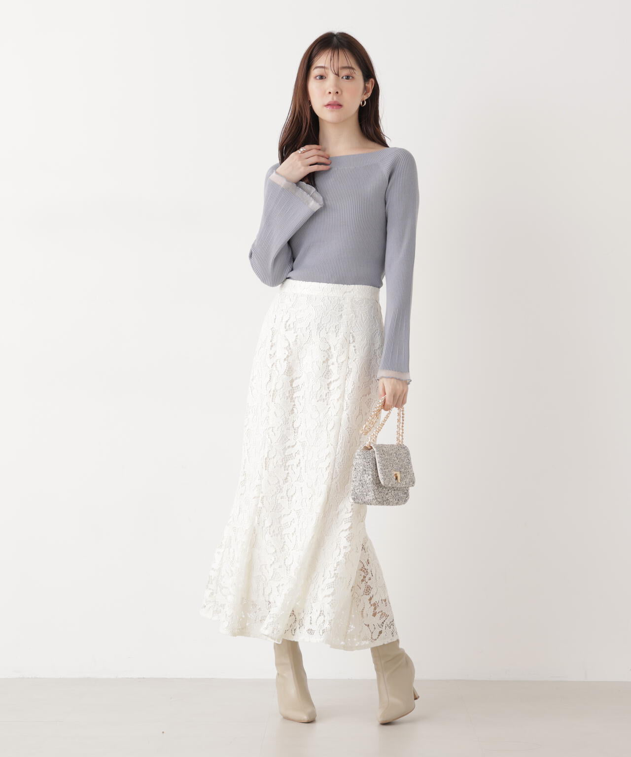 【6/5~6/7 オンライン限定2buy10%OFF対象】レースマーメイドスカート