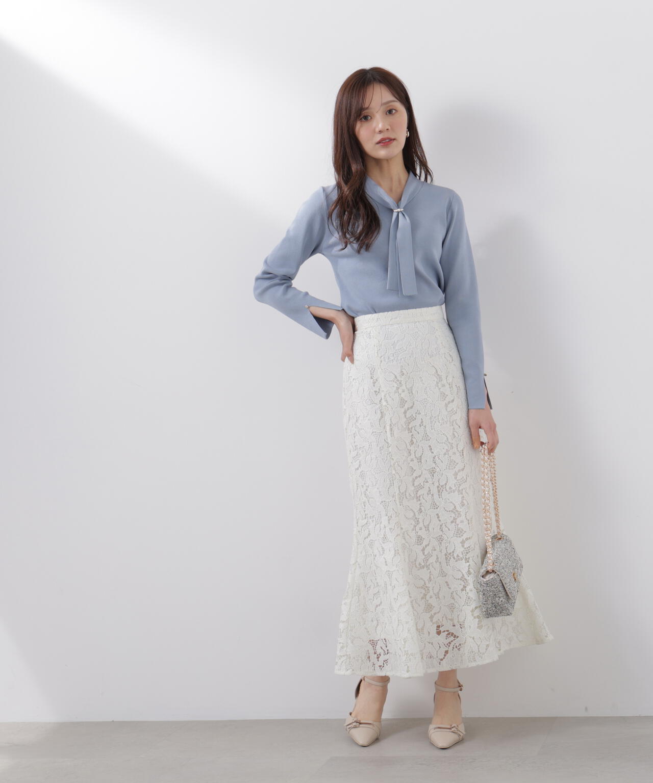 【6/5~6/7 オンライン限定2buy10%OFF対象】レースマーメイドスカート