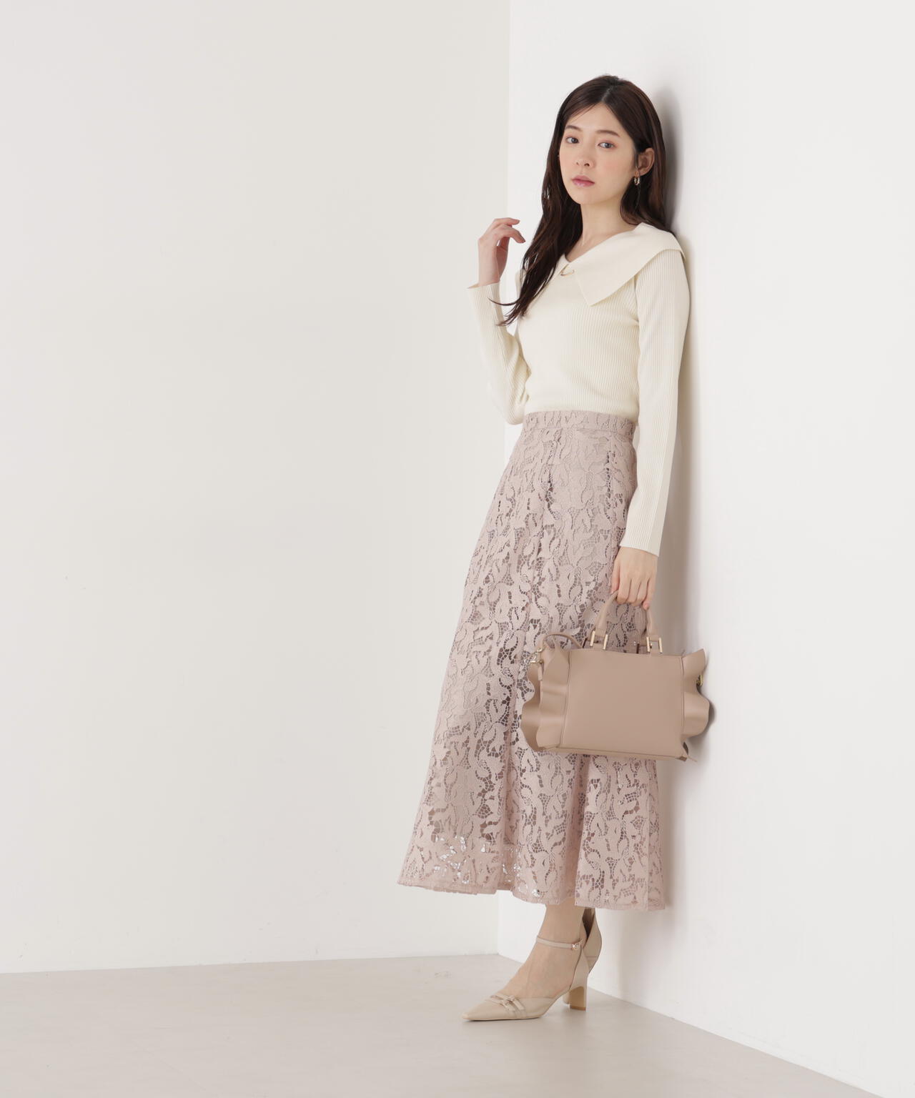 【6/5~6/7 オンライン限定2buy10%OFF対象】レースマーメイドスカート