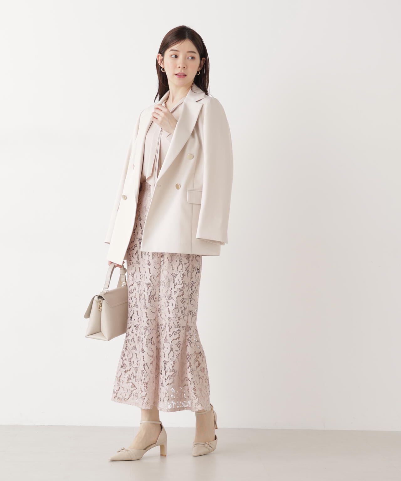 【6/5~6/7 オンライン限定2buy10%OFF対象】レースマーメイドスカート