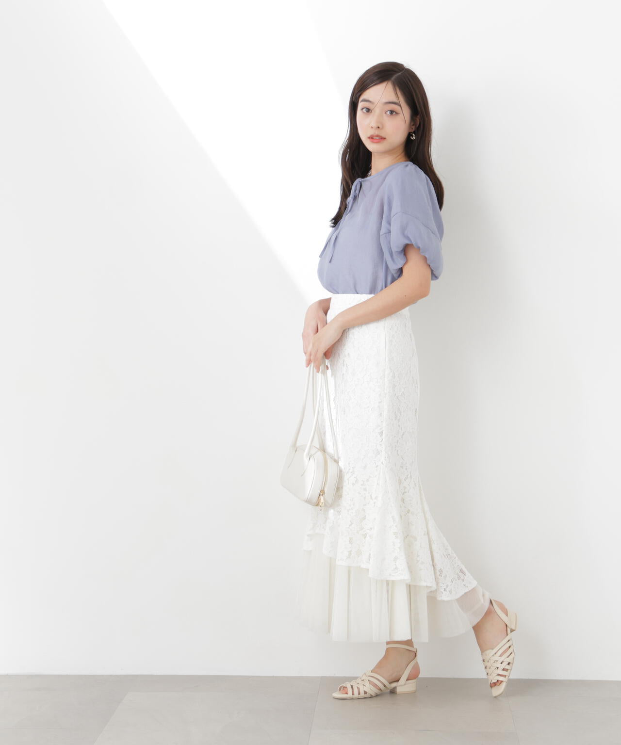 チュールドッキングレーススカート