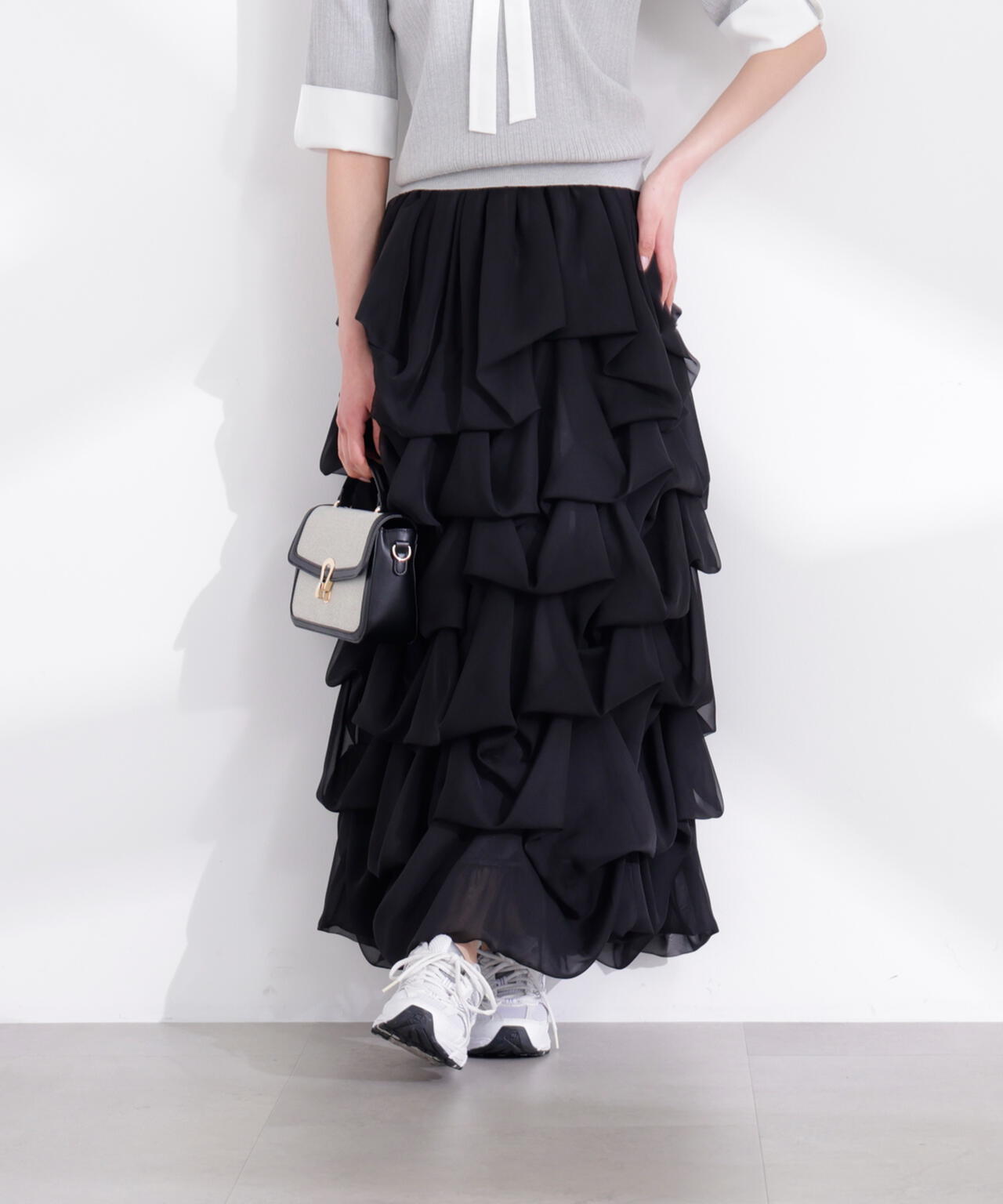 model:166cm B:78 W:56 H:83 S:24.5cm 着用サイズ:M